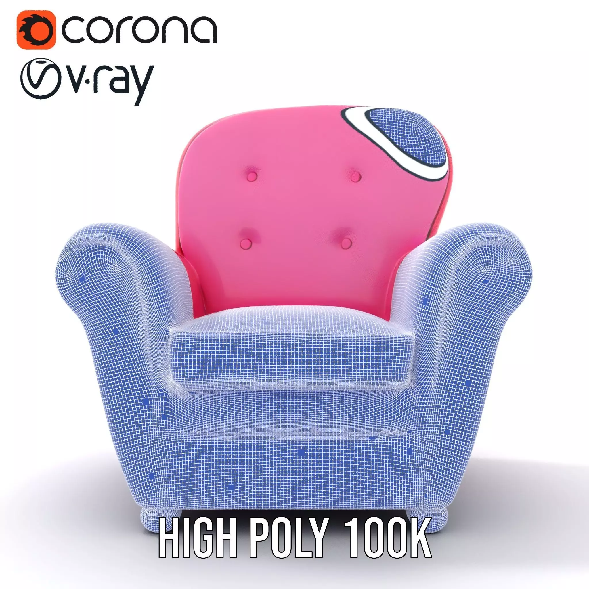 Colorful Armchair Model Pack for Interior Design Low-poly 3D model_34