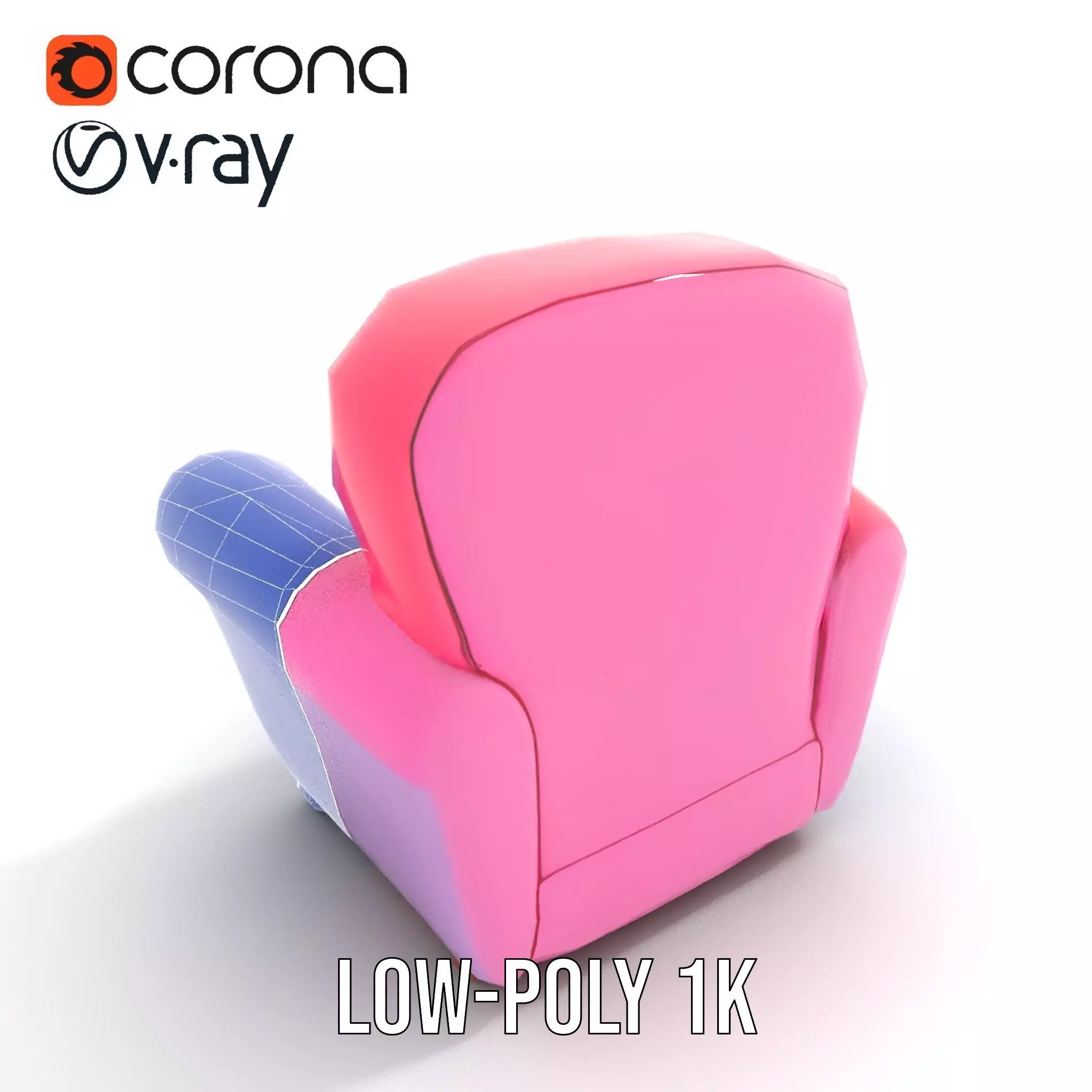 Colorful Armchair Model Pack for Interior Design Low-poly 3D model_21