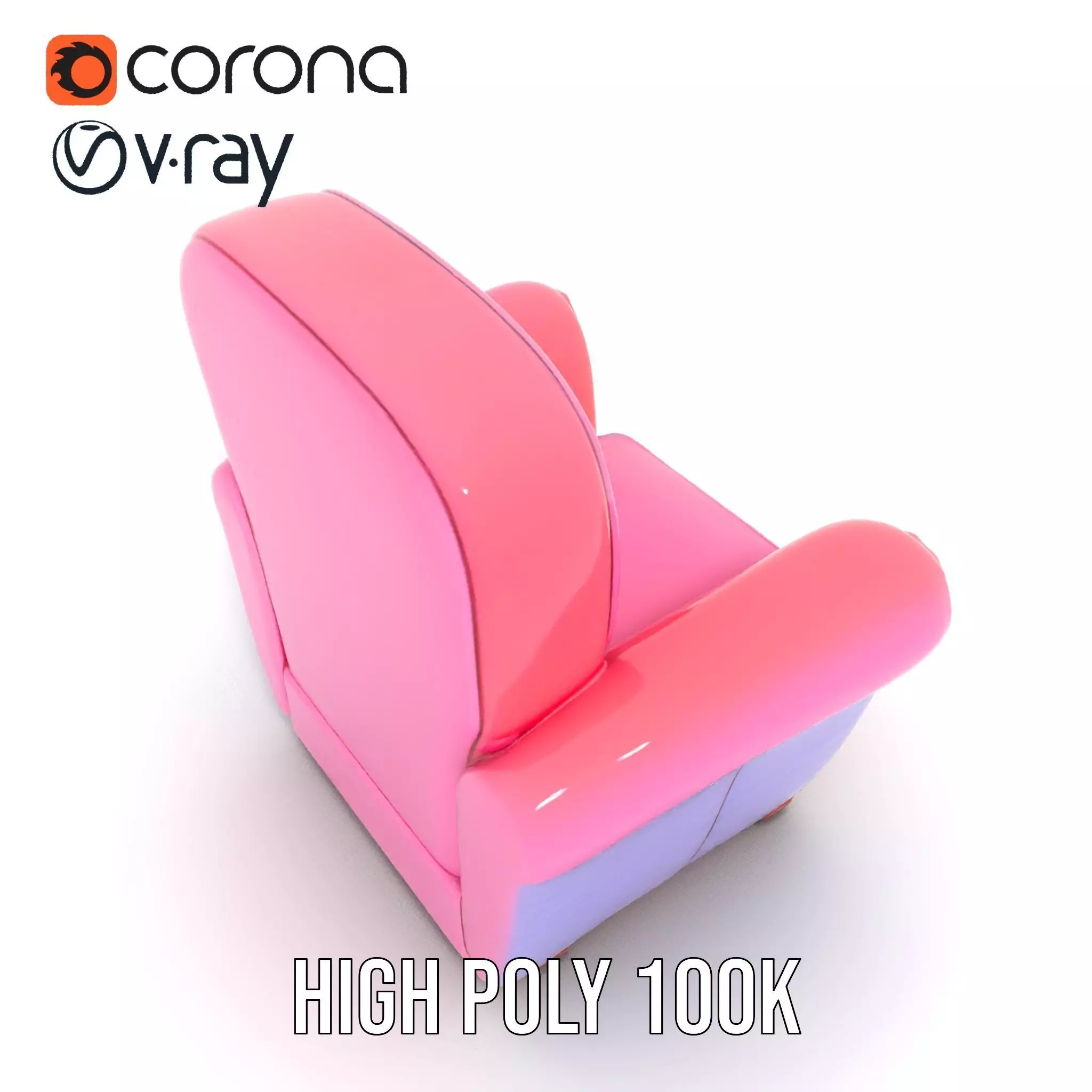 Colorful Armchair Model Pack for Interior Design Low-poly 3D model_25