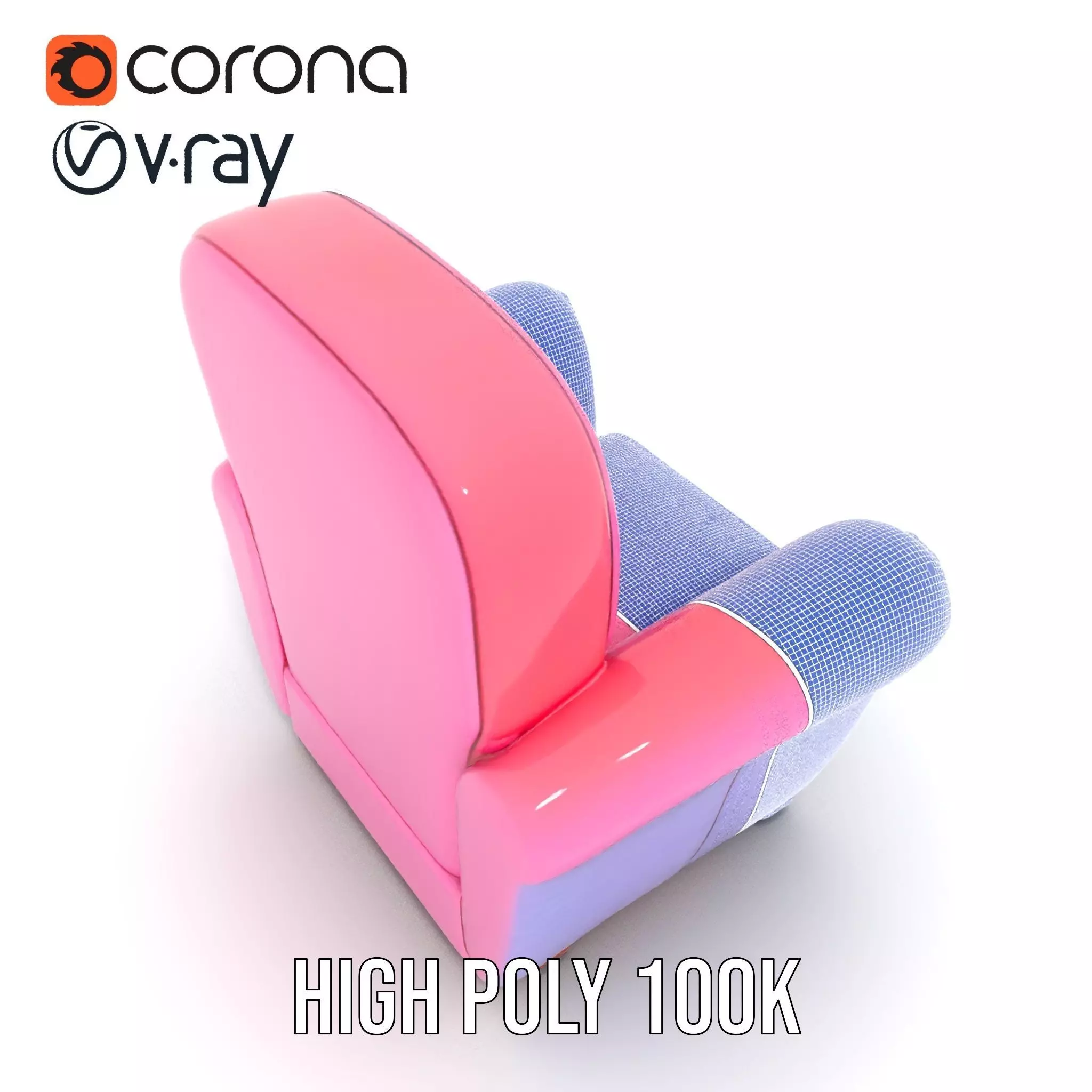 Colorful Armchair Model Pack for Interior Design Low-poly 3D model_32