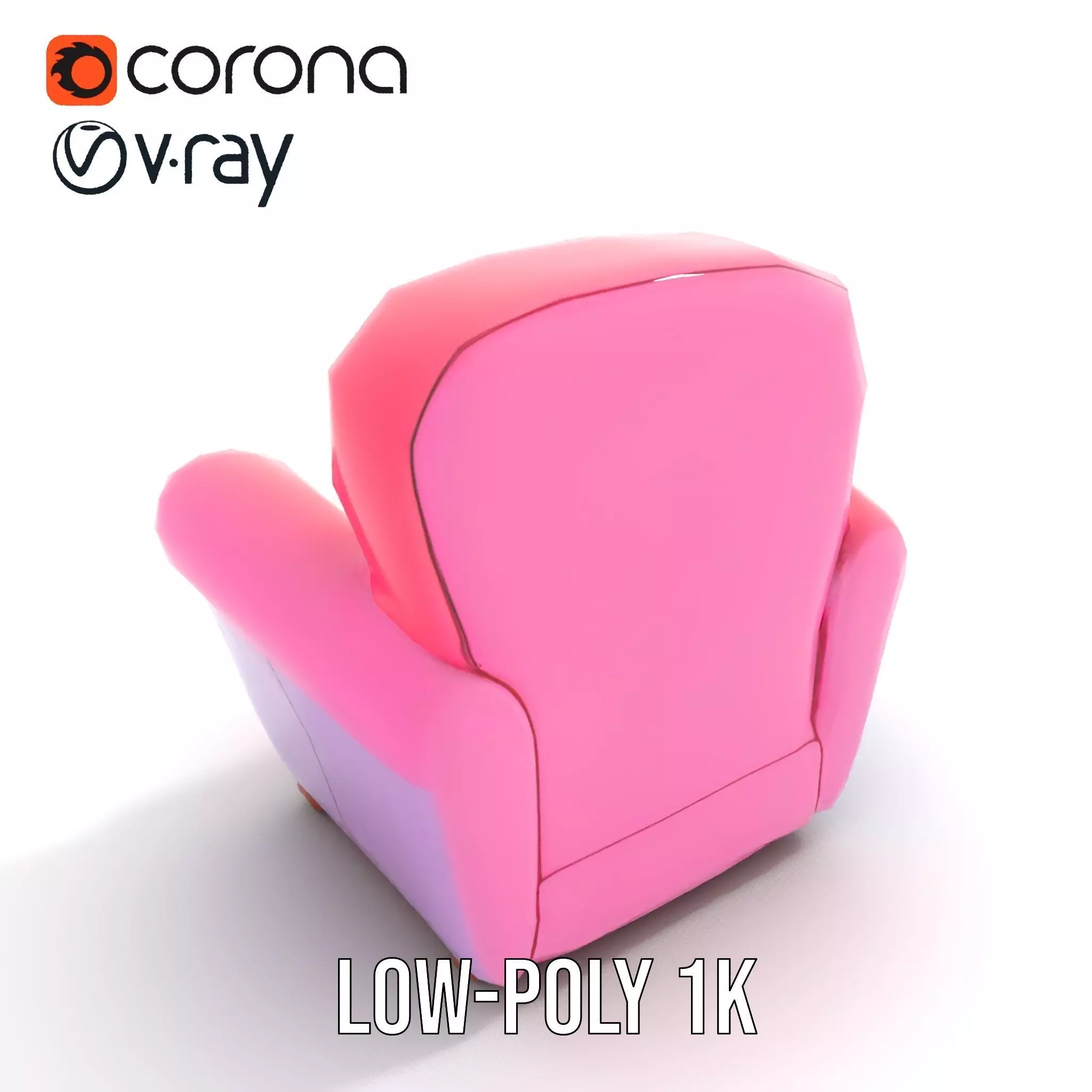 Colorful Armchair Model Pack for Interior Design Low-poly 3D model_8