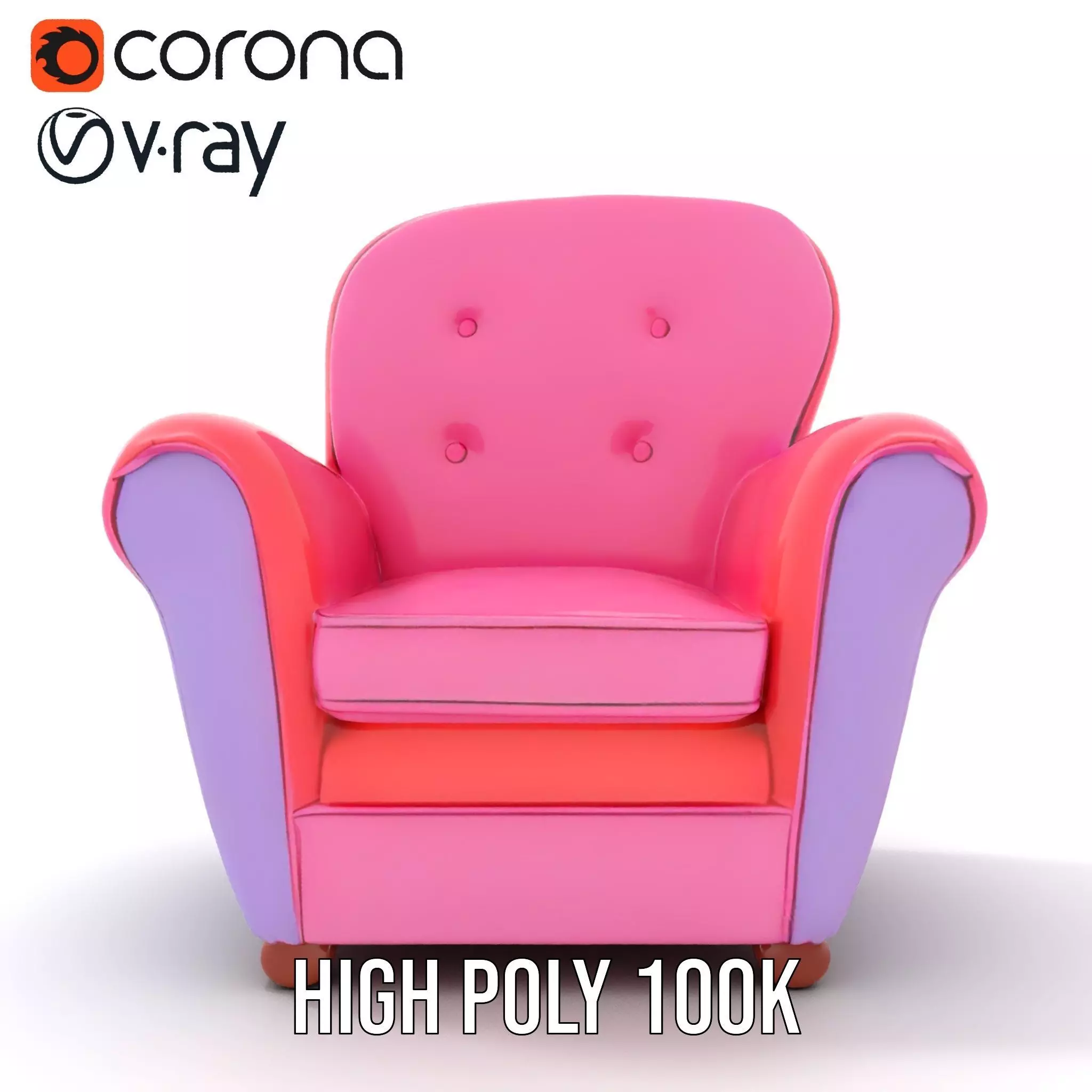 Colorful Armchair Model Pack for Interior Design Low-poly 3D model_19
