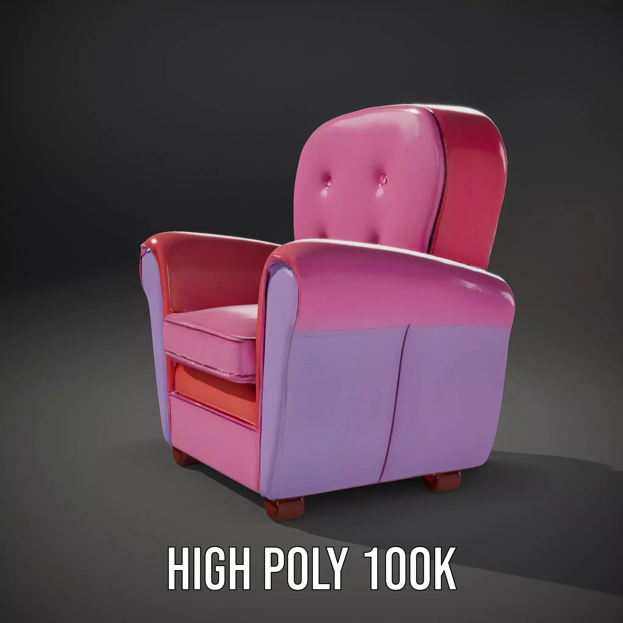 Colorful Armchair Model Pack for Interior Design Low-poly 3D model_9