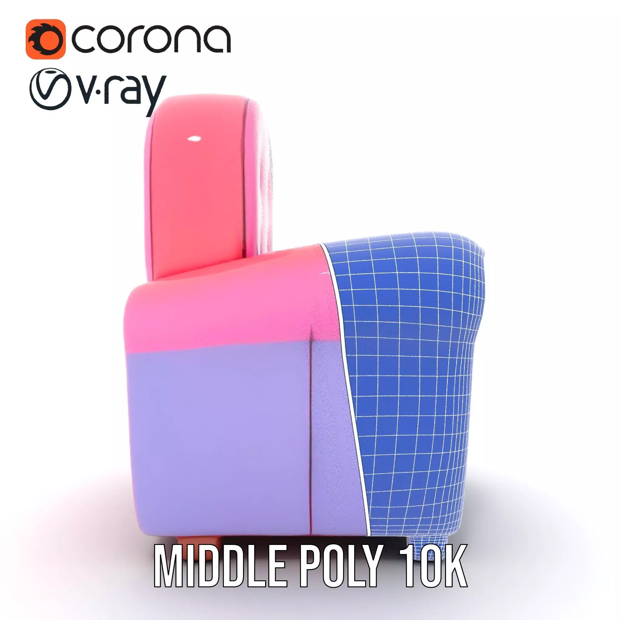 Colorful Armchair Model Pack for Interior Design Low-poly 3D model_28