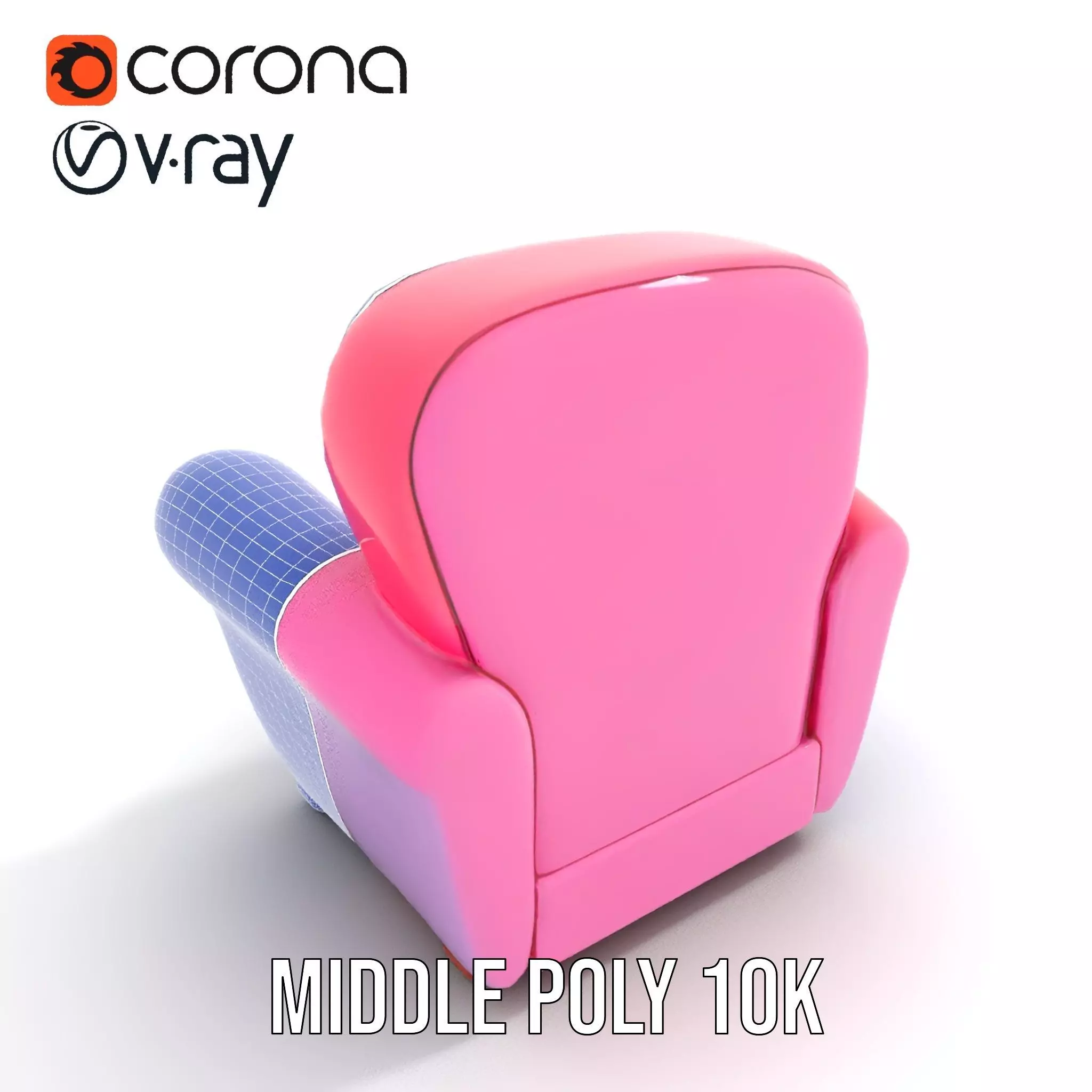 Colorful Armchair Model Pack for Interior Design Low-poly 3D model_26