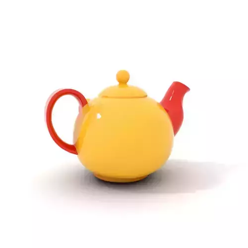 Vibrant Yellow and Red Teapot Model Pack