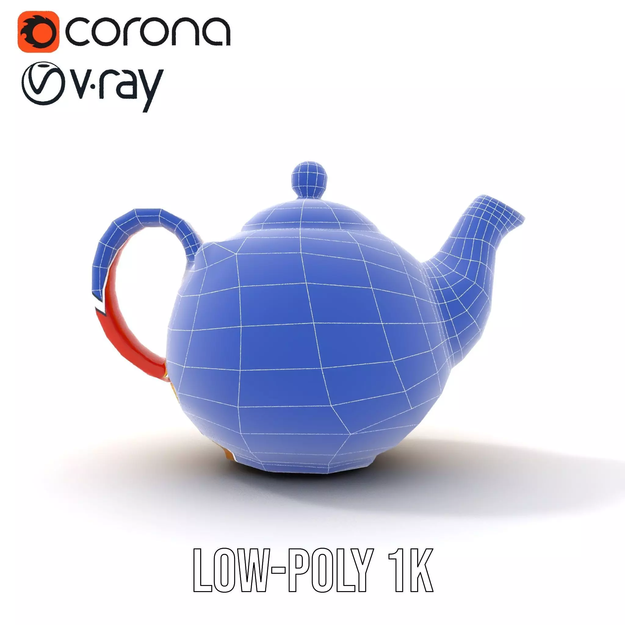 Vibrant Yellow and Red Teapot Model Pack Low-poly 3D model_32