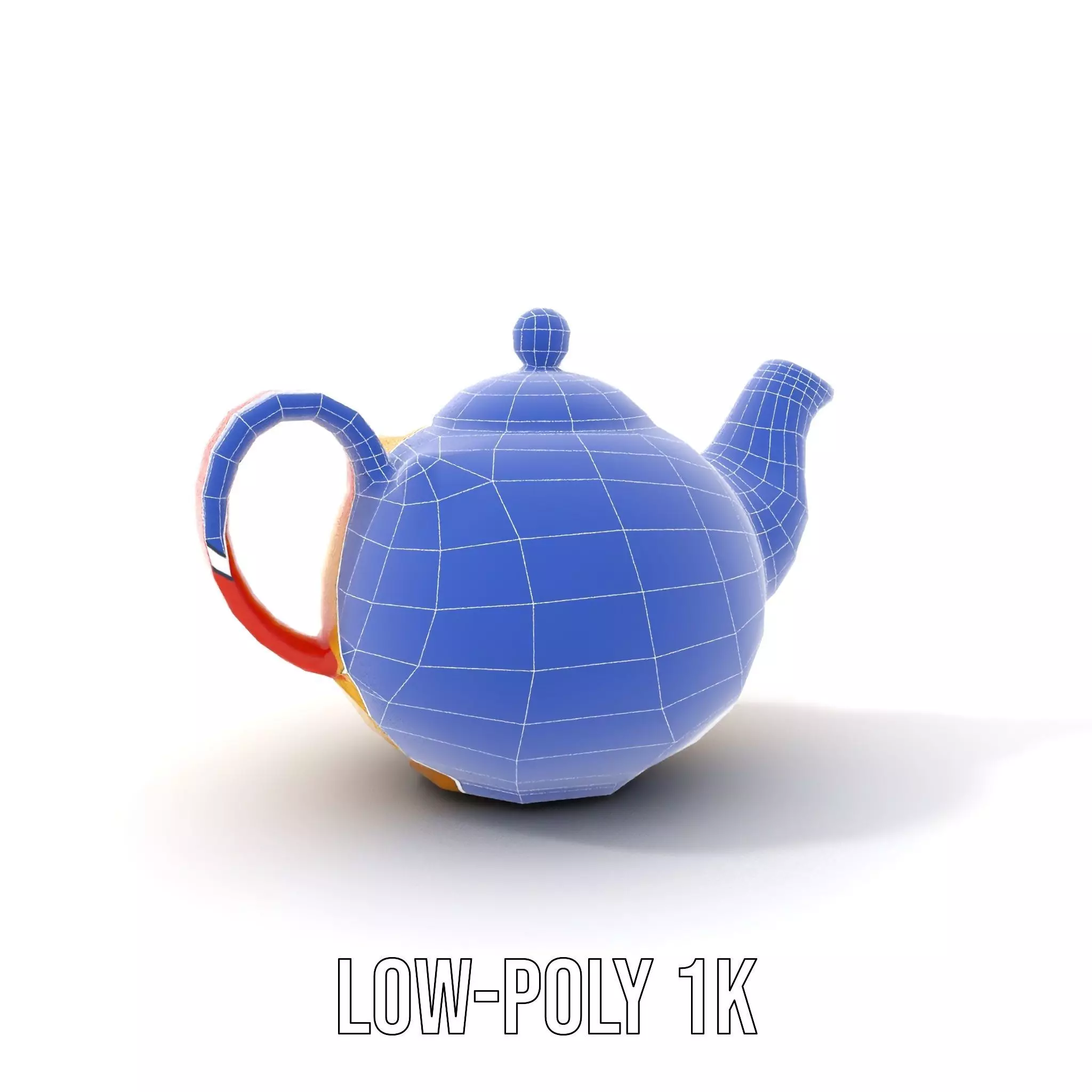 Vibrant Yellow and Red Teapot Model Pack Low-poly 3D model_17