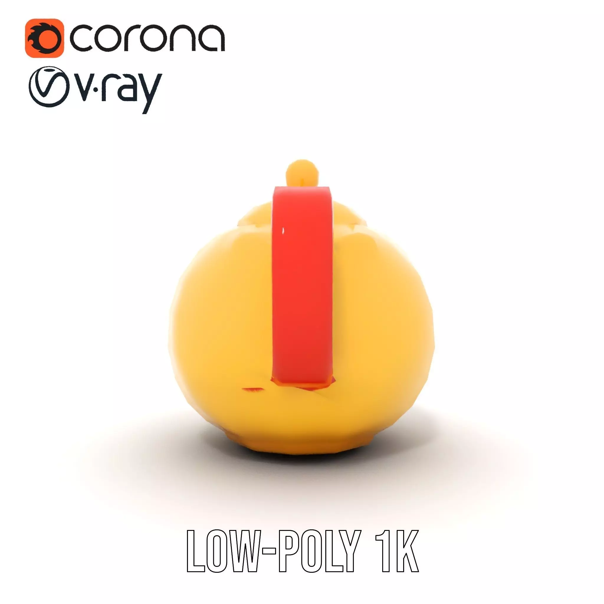 Vibrant Yellow and Red Teapot Model Pack Low-poly 3D model_26