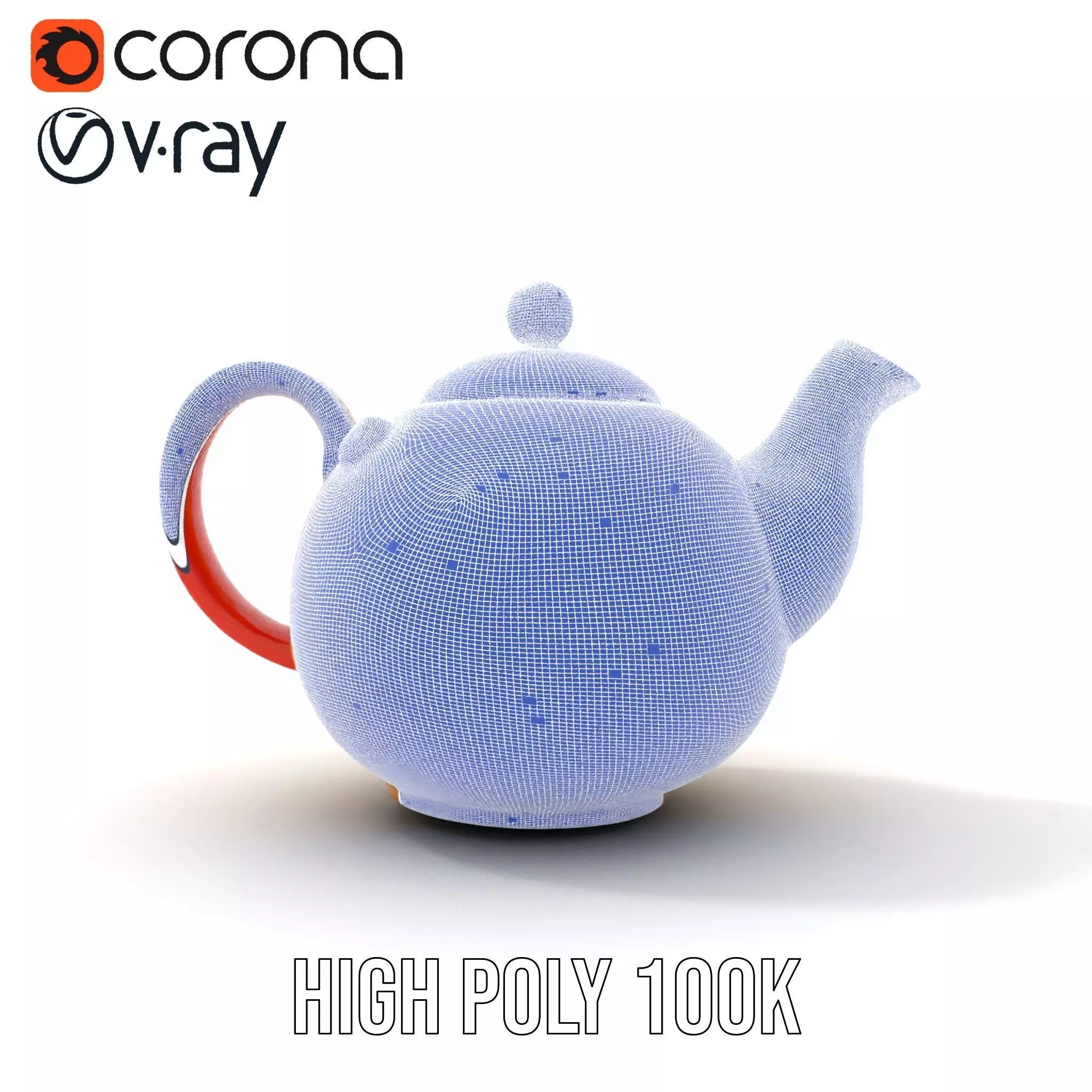 Vibrant Yellow and Red Teapot Model Pack Low-poly 3D model_34
