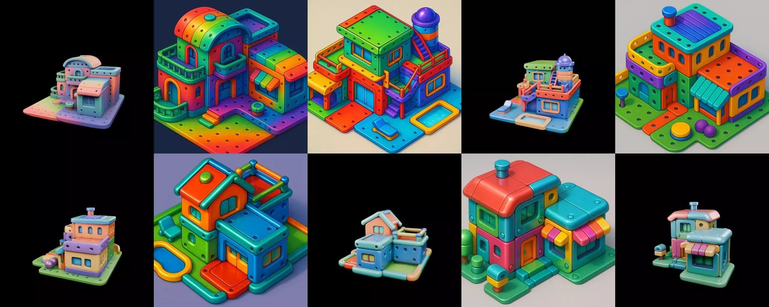 MecaVilla bundle 7 pack 100 glb 3D model_1