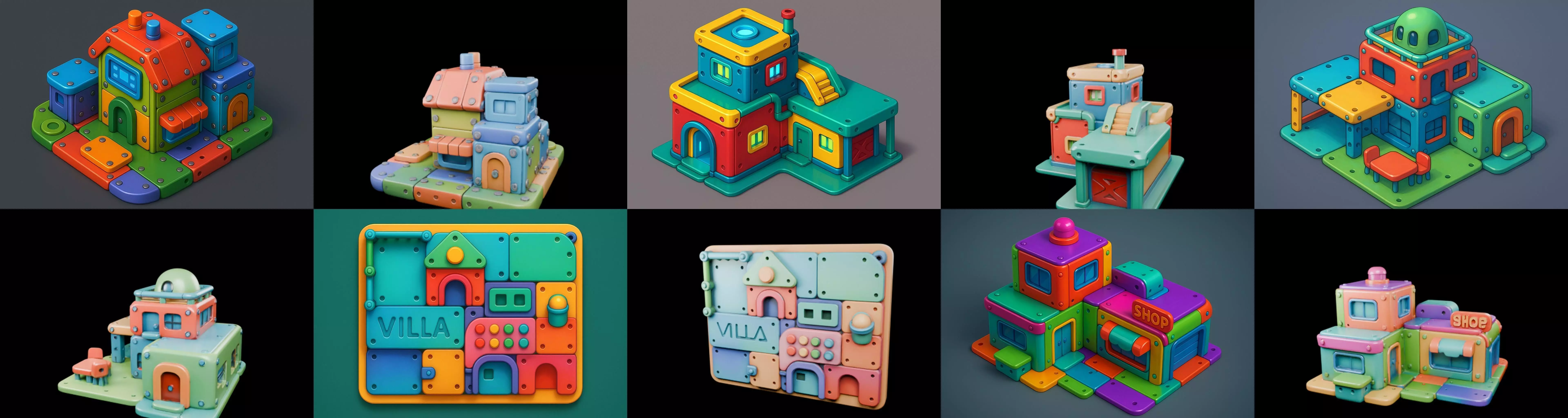 MecaVilla bundle 7 pack 100 glb 3D model_10