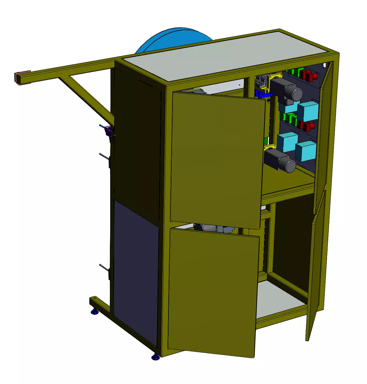 Vertical Material Unwinding and Rewinding Rack 3D model_1