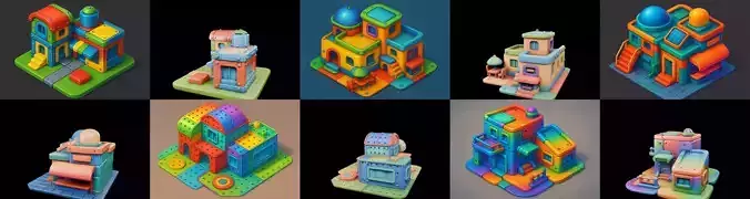 MecaVilla bundle 11 pack 100 glb