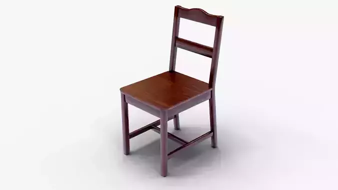 Old Design Wooden Chair Rustic Furniture Asset Low-poly 3D model