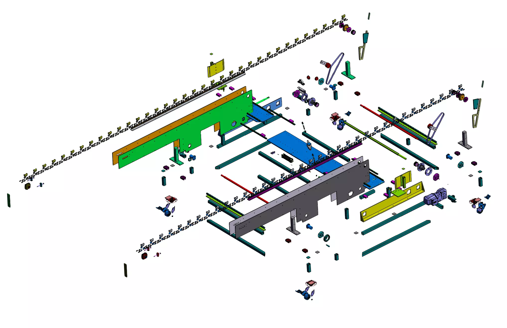 Flame Treatment Conveyor Line 3D model