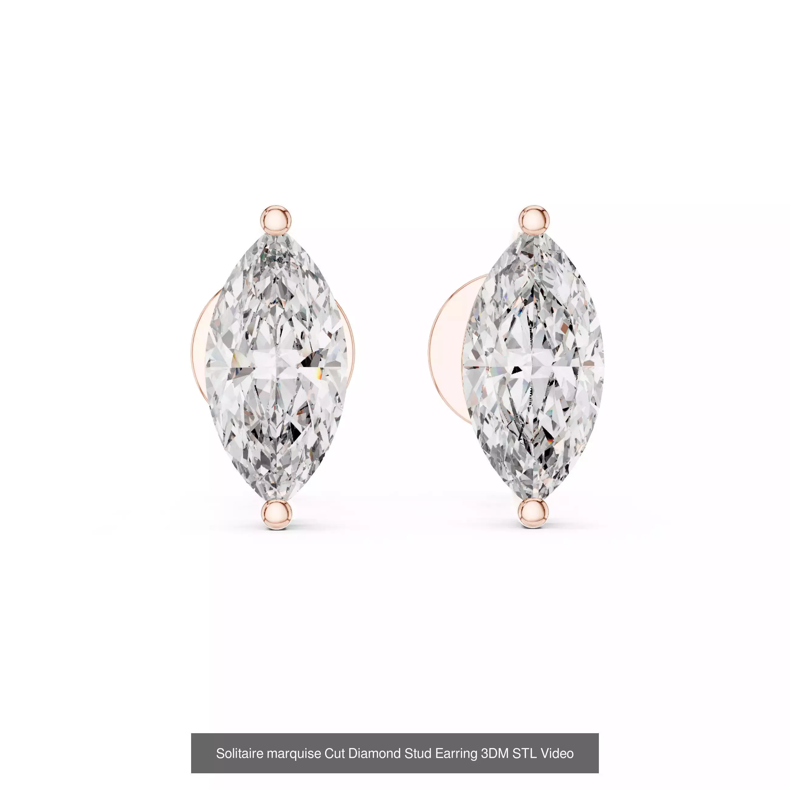 59 Only Solitaire Diamond Stud Earring 3DM STL FBX OBJ Video 3D Model Collection_34