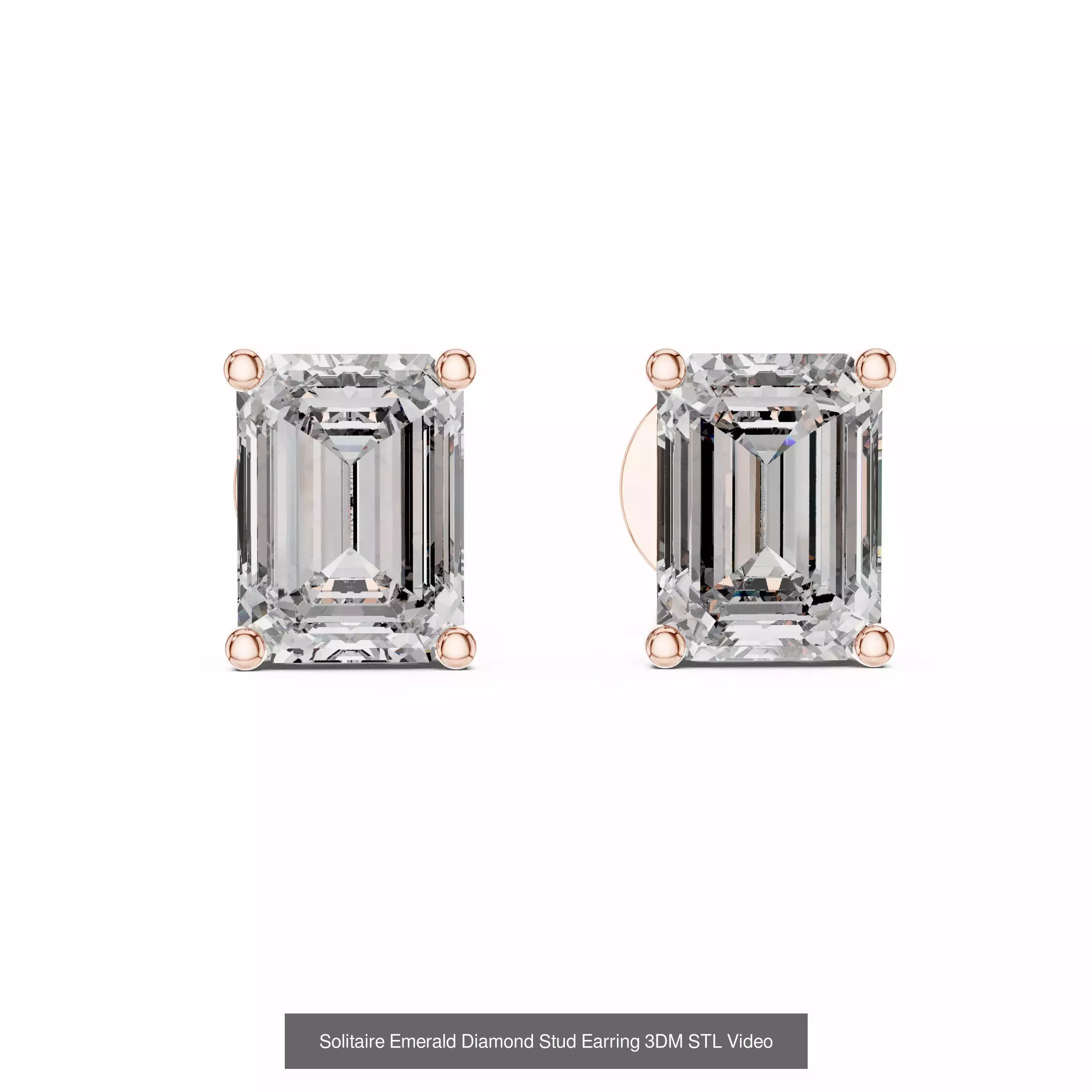 59 Only Solitaire Diamond Stud Earring 3DM STL FBX OBJ Video 3D Model Collection_37