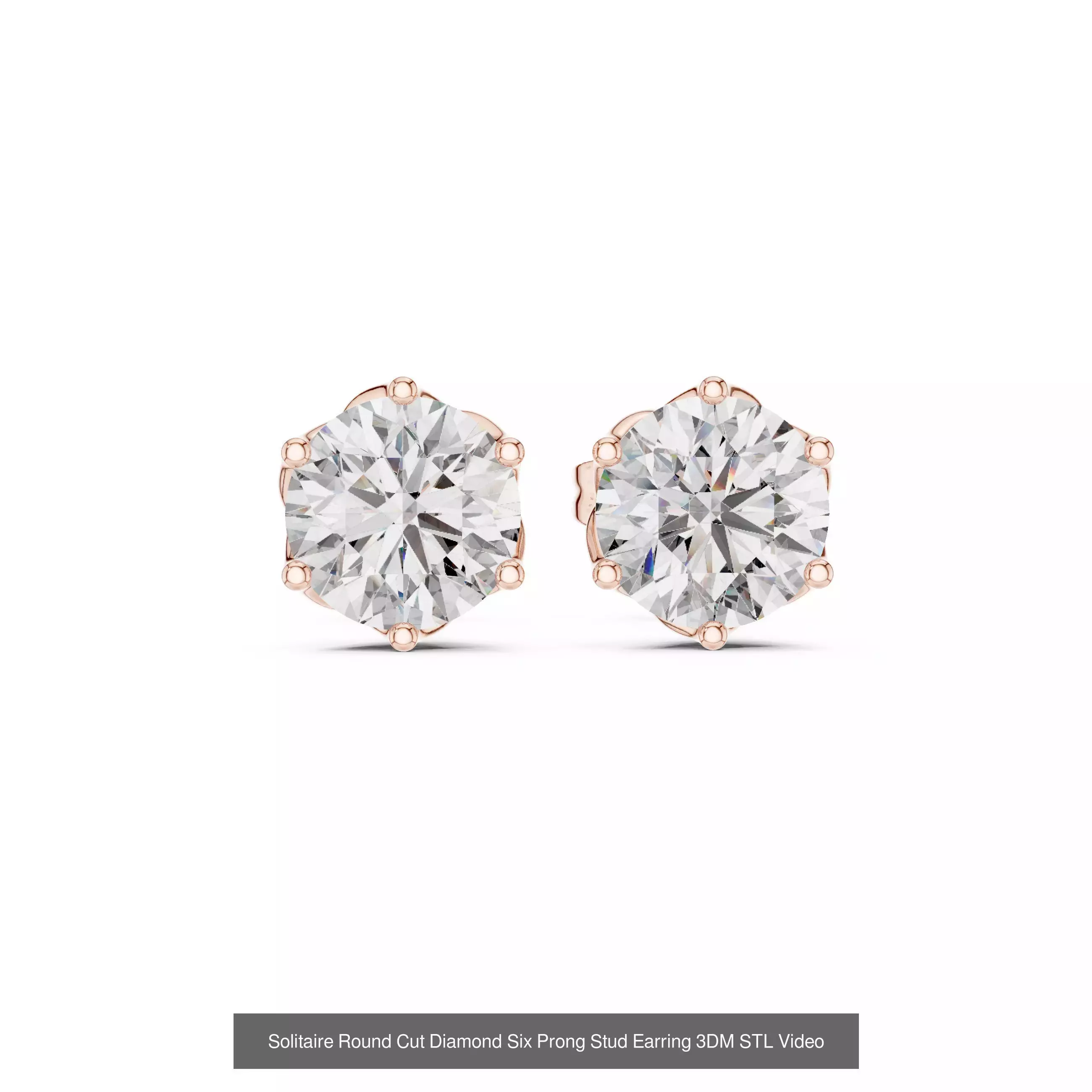 59 Only Solitaire Diamond Stud Earring 3DM STL FBX OBJ Video 3D Model Collection_68