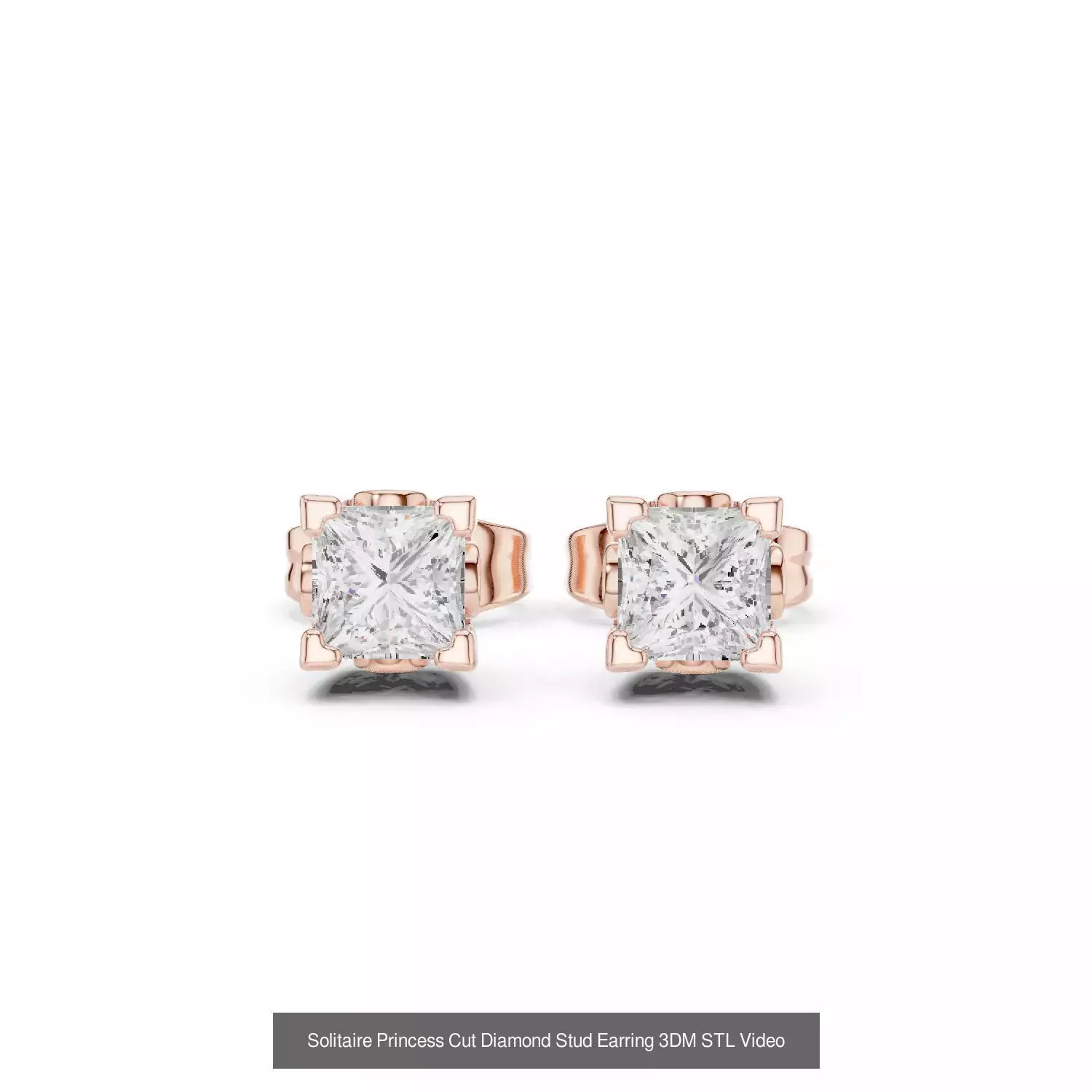 59 Only Solitaire Diamond Stud Earring 3DM STL FBX OBJ Video 3D Model Collection_55