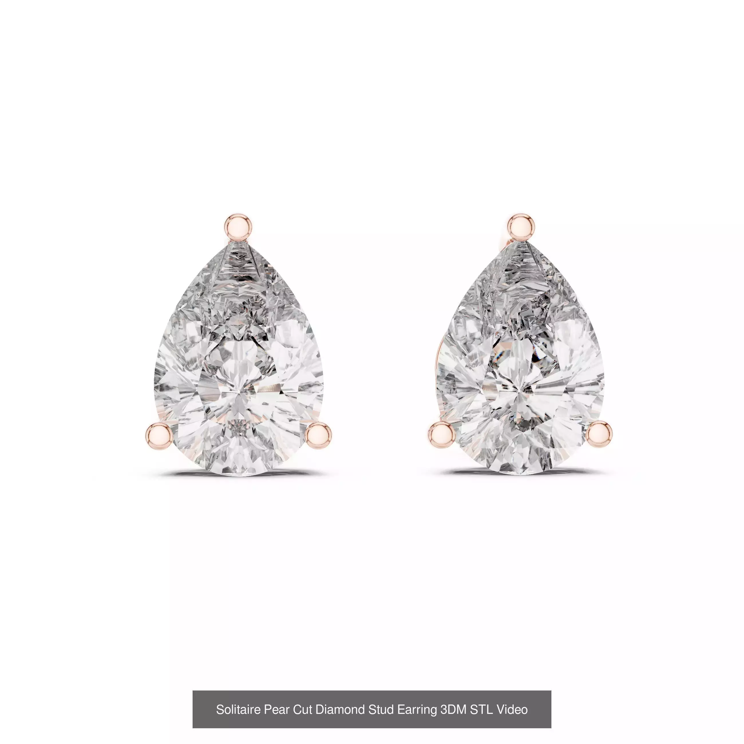 59 Only Solitaire Diamond Stud Earring 3DM STL FBX OBJ Video 3D Model Collection_33