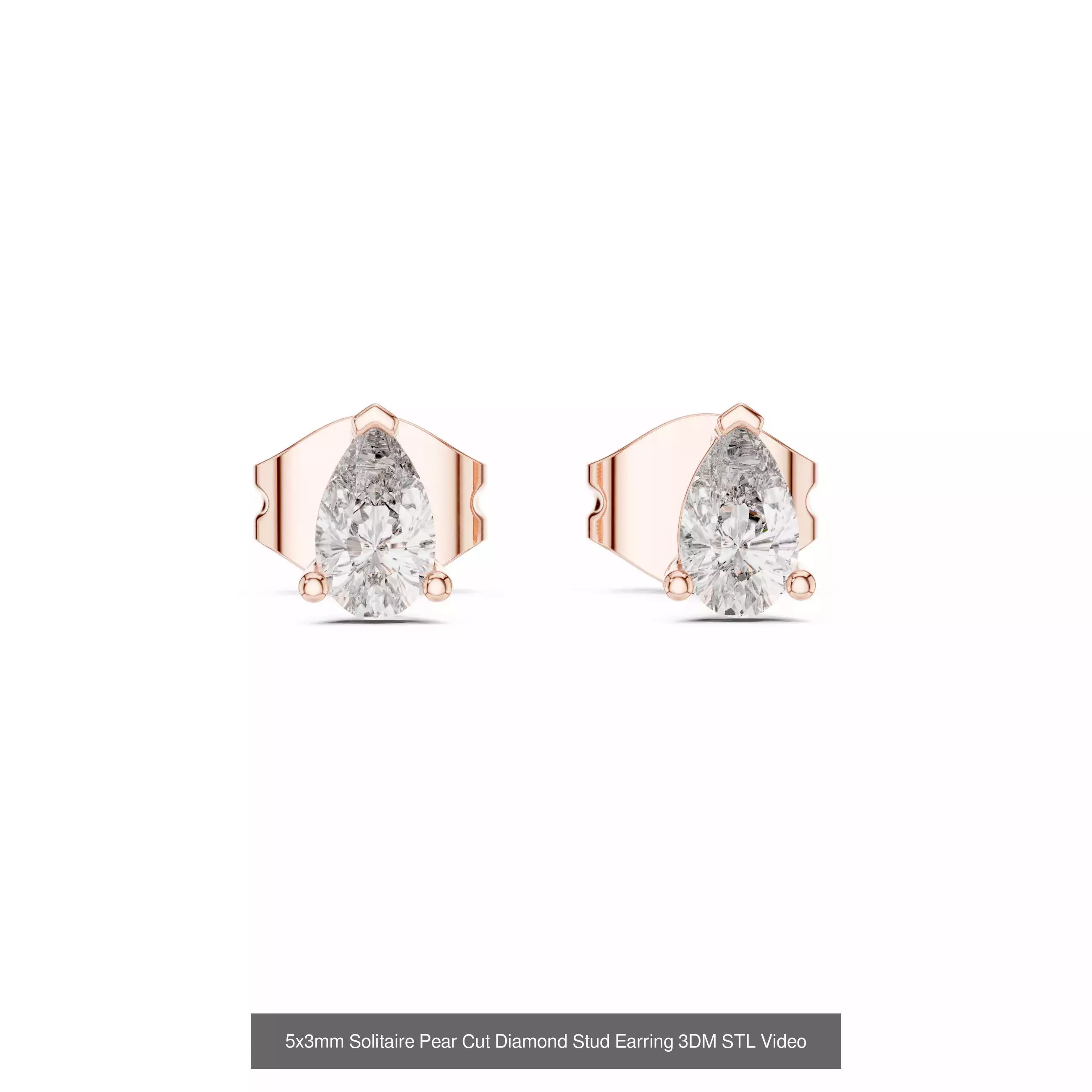 59 Only Solitaire Diamond Stud Earring 3DM STL FBX OBJ Video 3D Model Collection_15