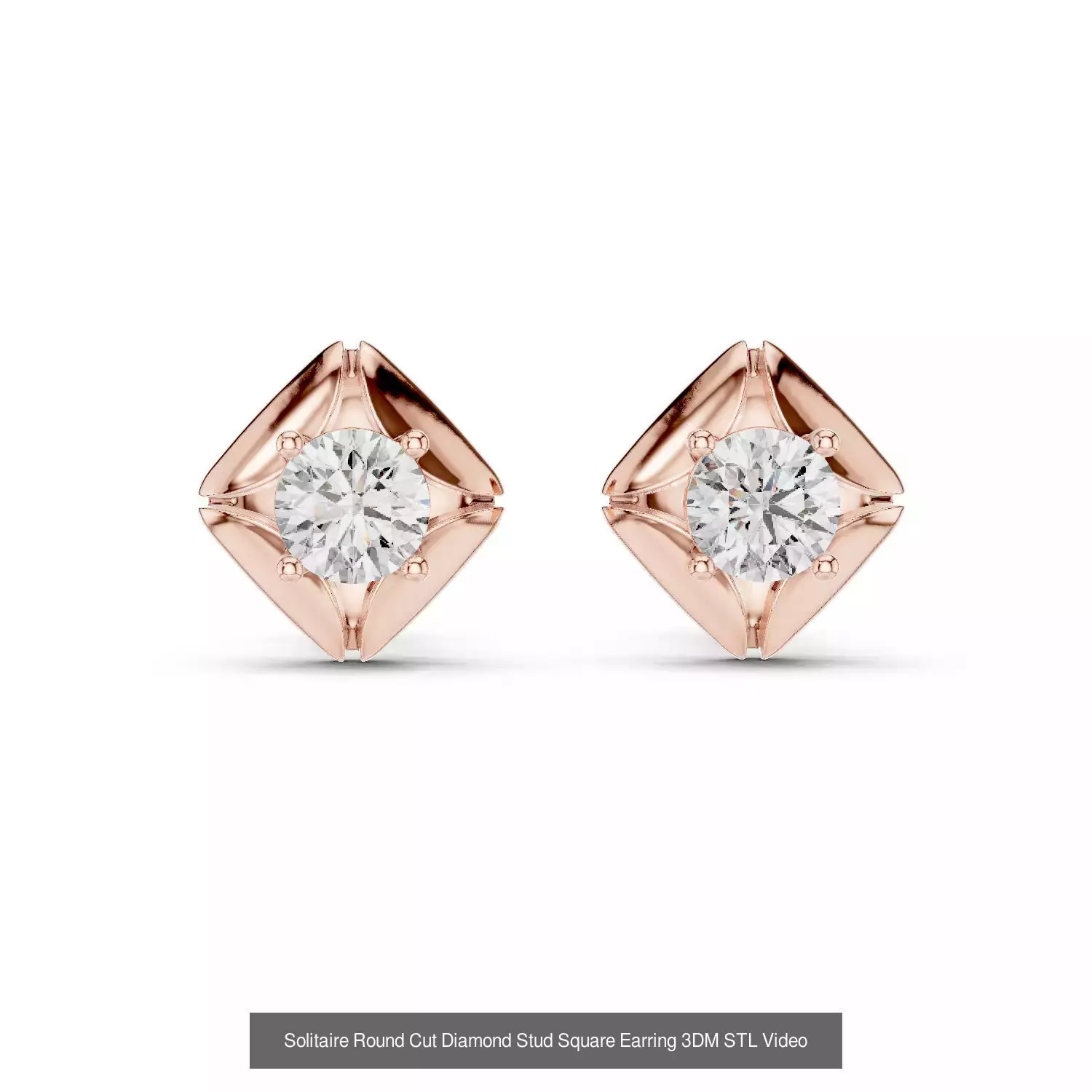59 Only Solitaire Diamond Stud Earring 3DM STL FBX OBJ Video 3D Model Collection_41