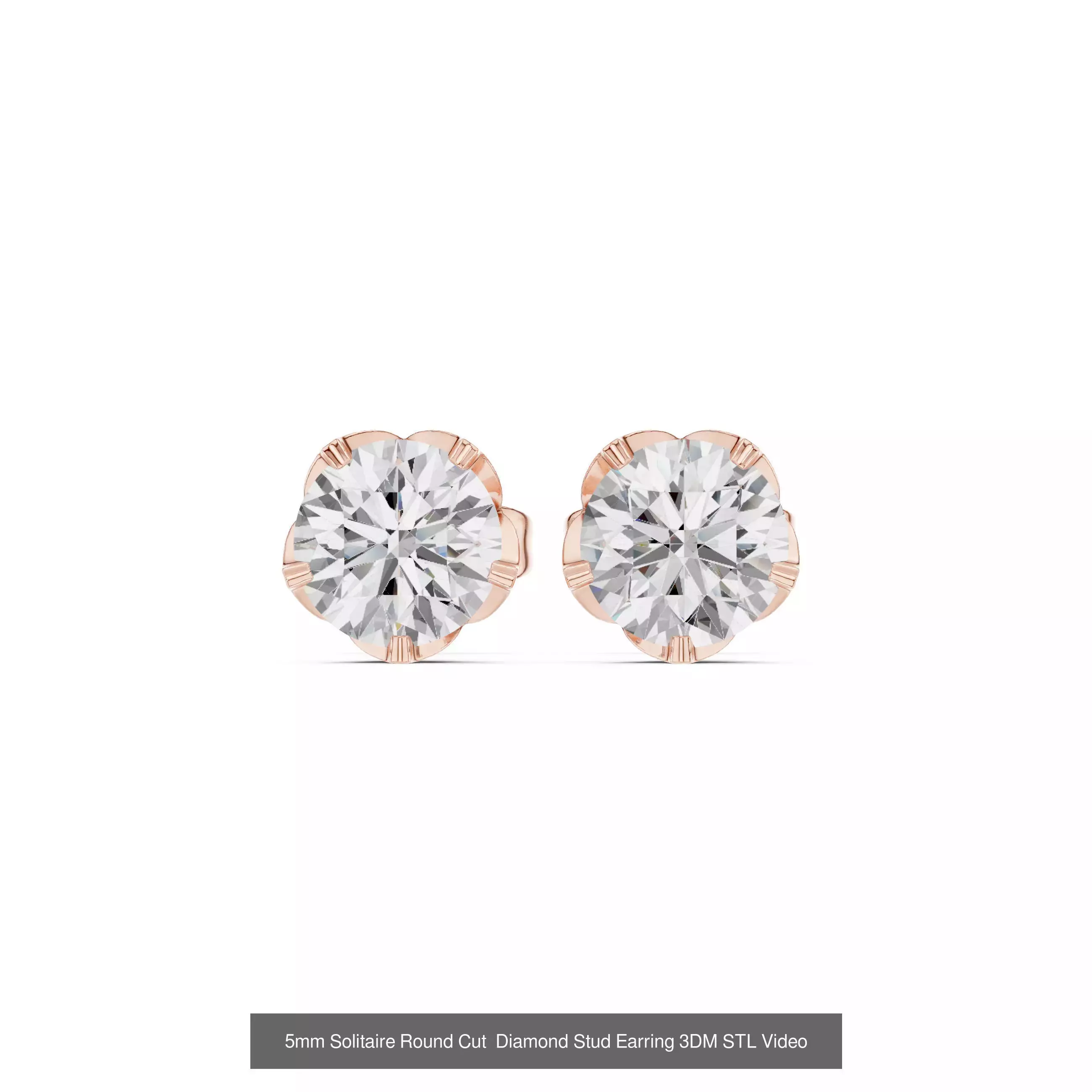 59 Only Solitaire Diamond Stud Earring 3DM STL FBX OBJ Video 3D Model Collection_45