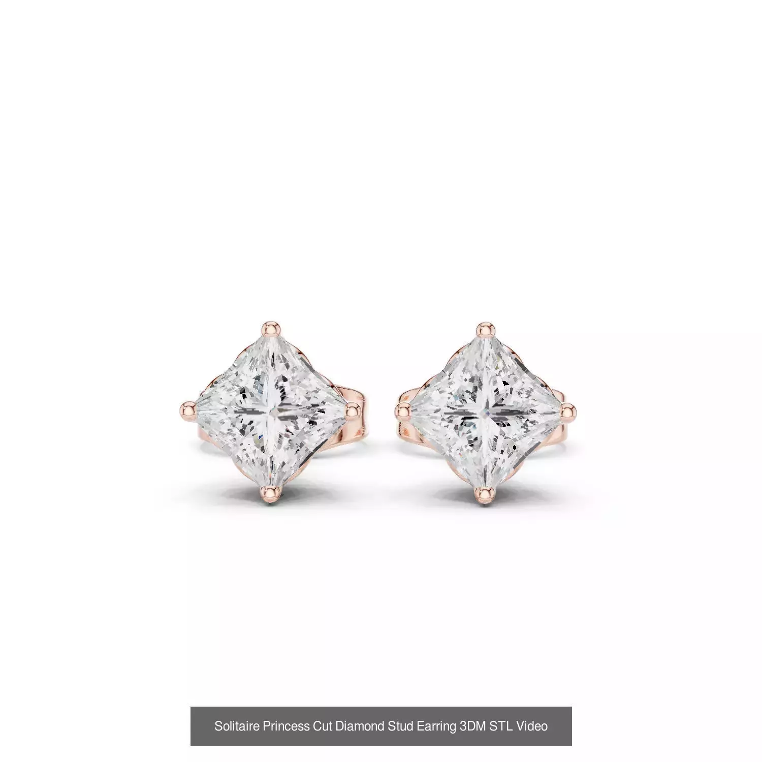59 Only Solitaire Diamond Stud Earring 3DM STL FBX OBJ Video 3D Model Collection_49