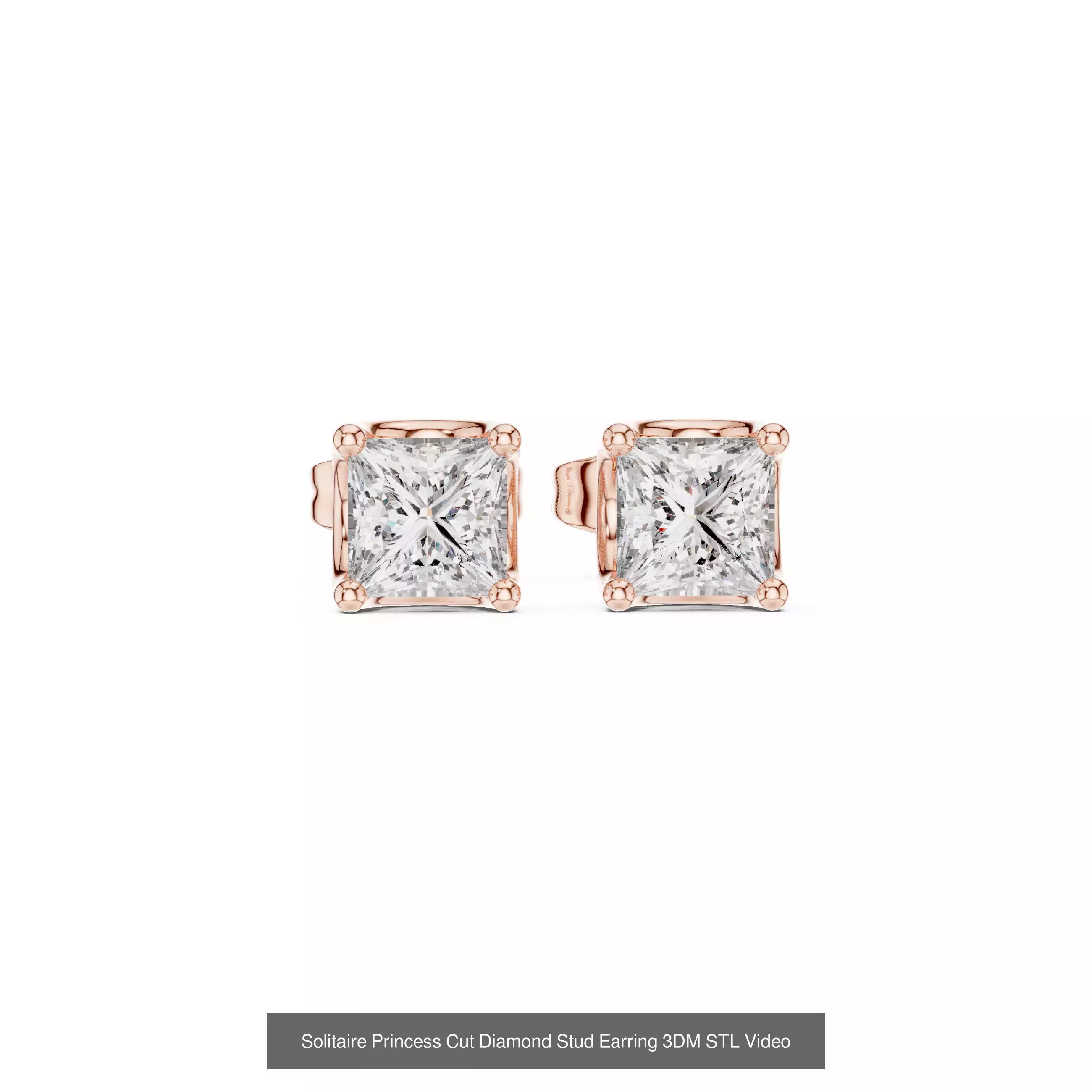 59 Only Solitaire Diamond Stud Earring 3DM STL FBX OBJ Video 3D Model Collection_46