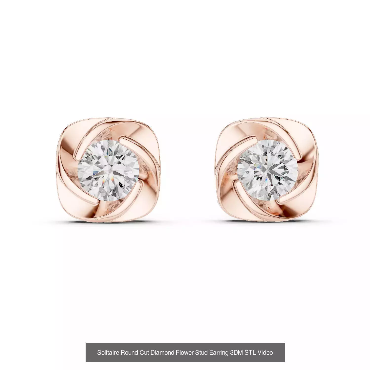 59 Only Solitaire Diamond Stud Earring 3DM STL FBX OBJ Video 3D Model Collection_42