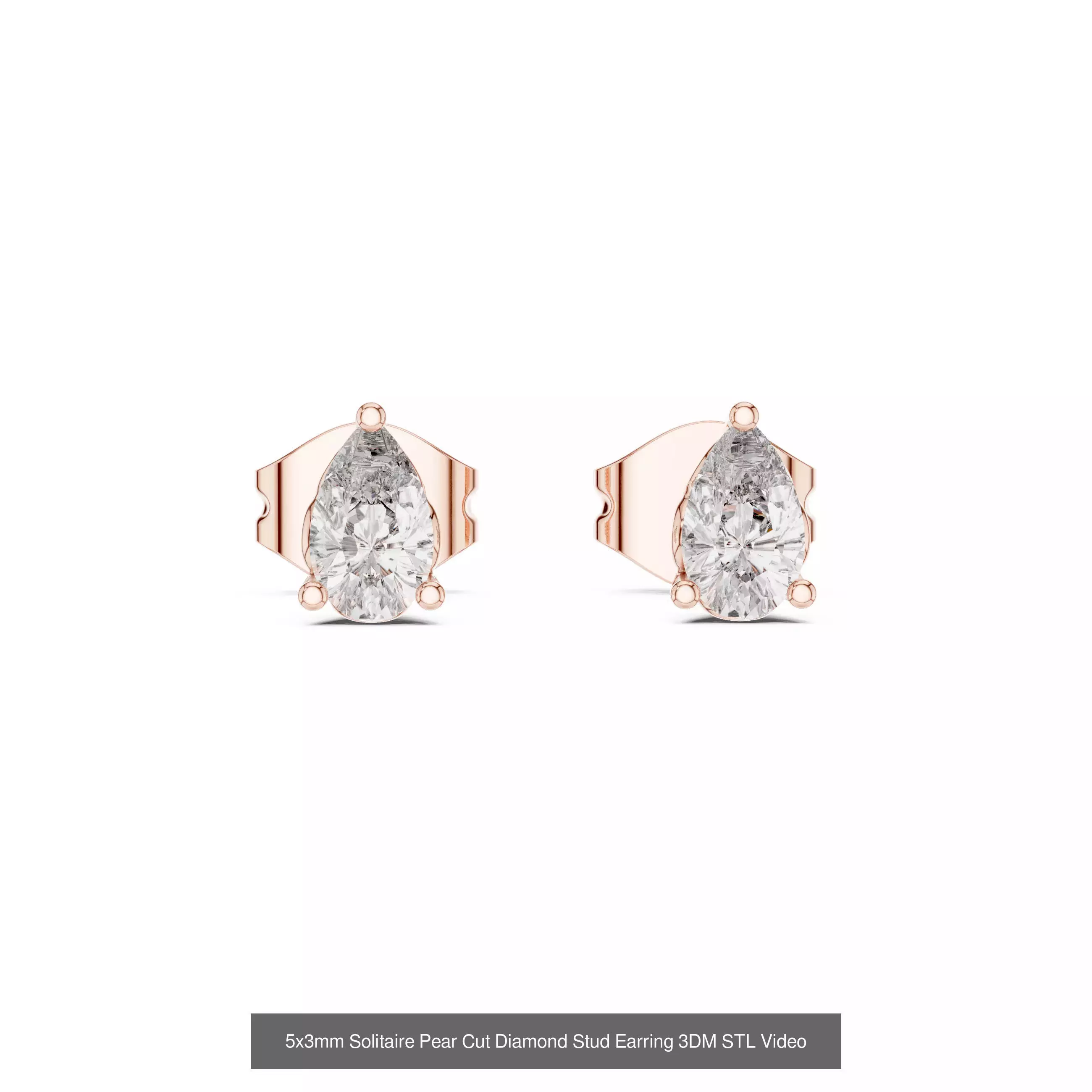 59 Only Solitaire Diamond Stud Earring 3DM STL FBX OBJ Video 3D Model Collection_18