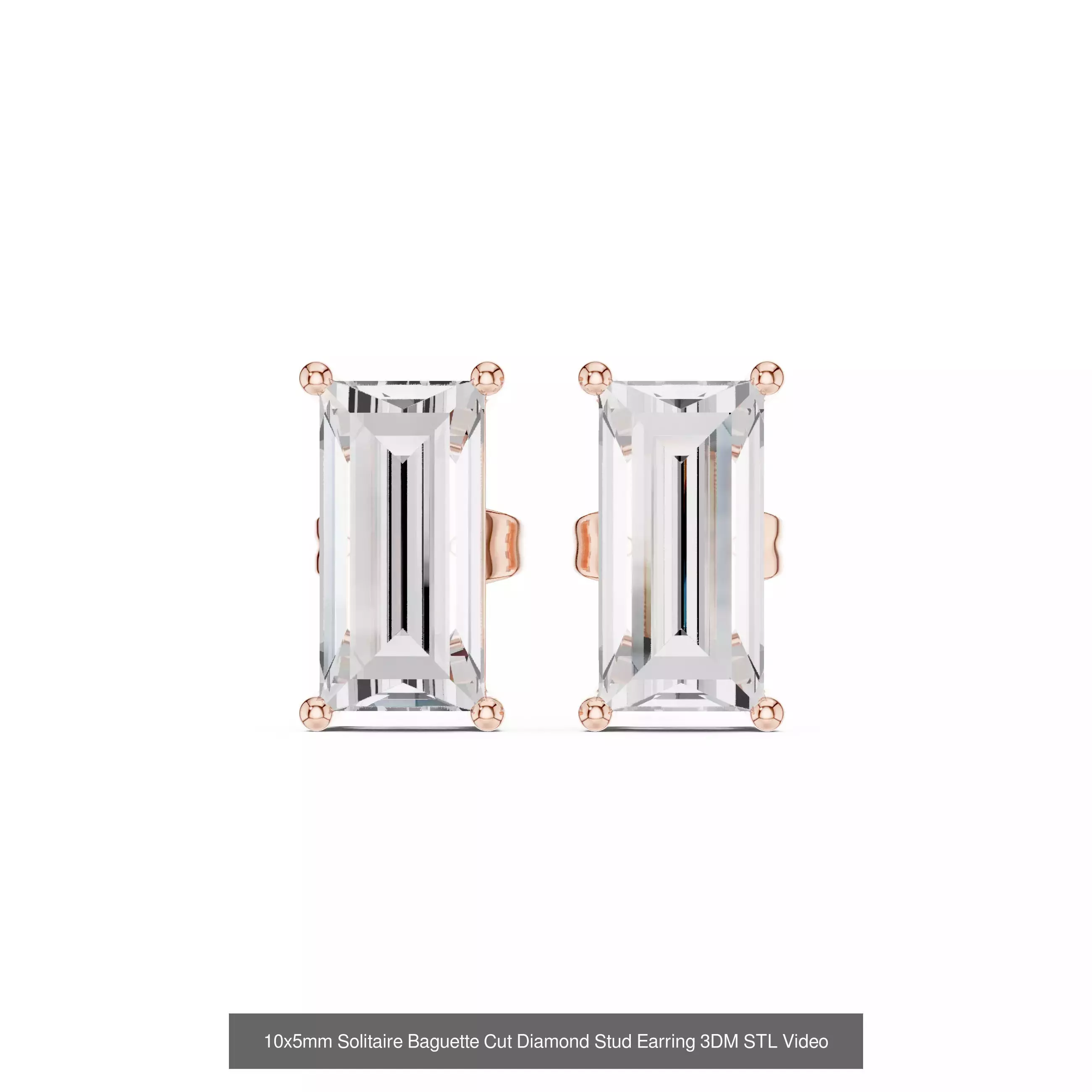 59 Only Solitaire Diamond Stud Earring 3DM STL FBX OBJ Video 3D Model Collection_24