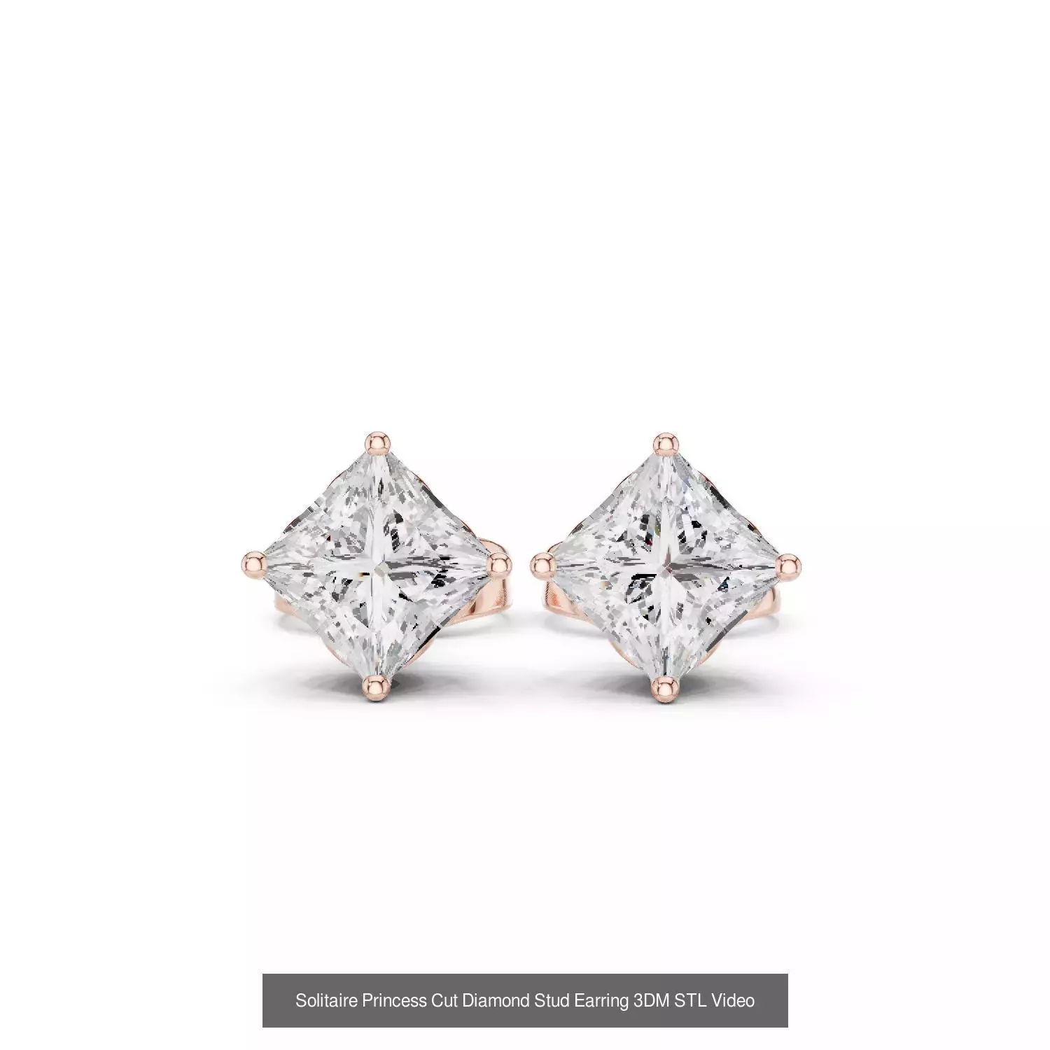 59 Only Solitaire Diamond Stud Earring 3DM STL FBX OBJ Video 3D Model Collection_48