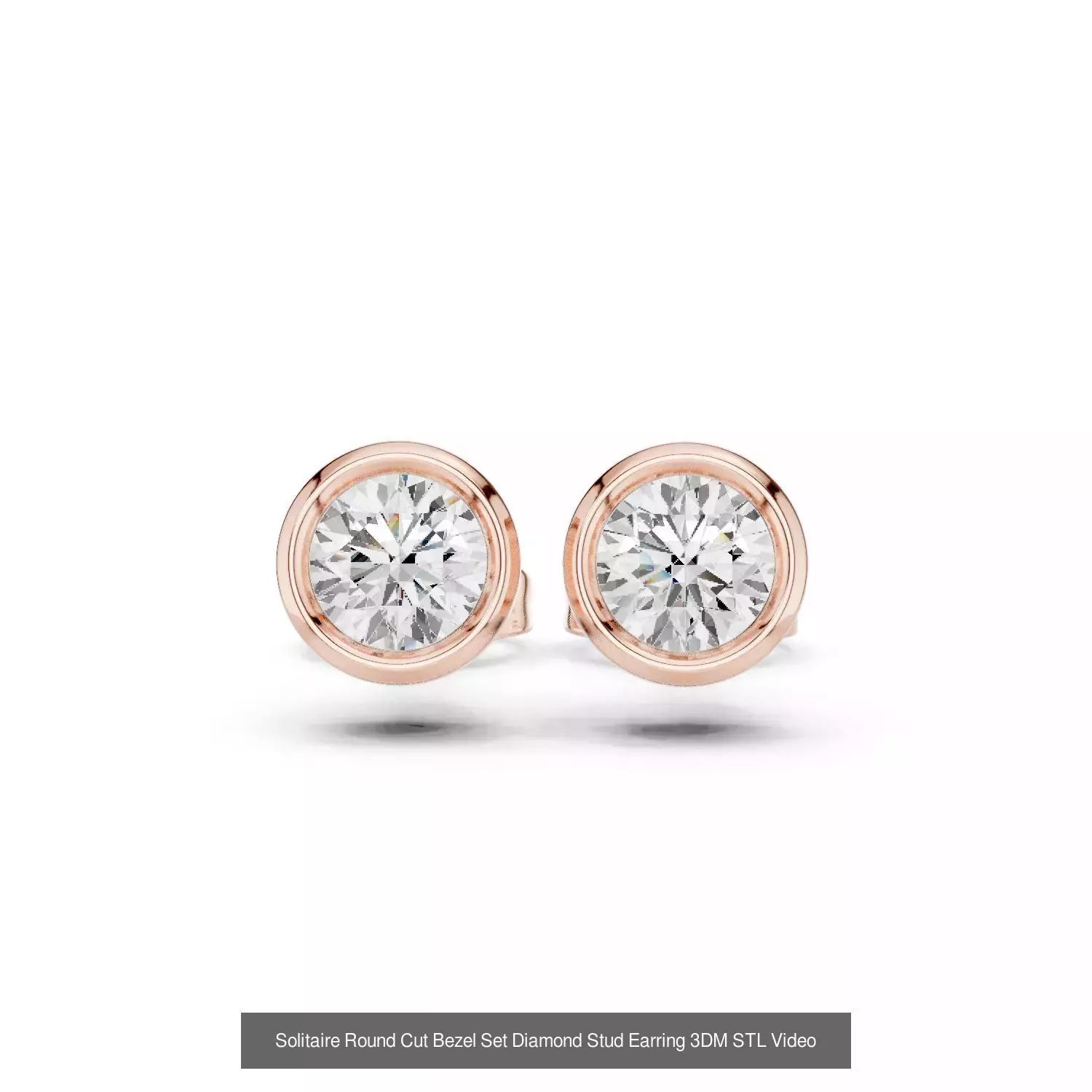 59 Only Solitaire Diamond Stud Earring 3DM STL FBX OBJ Video 3D Model Collection_65