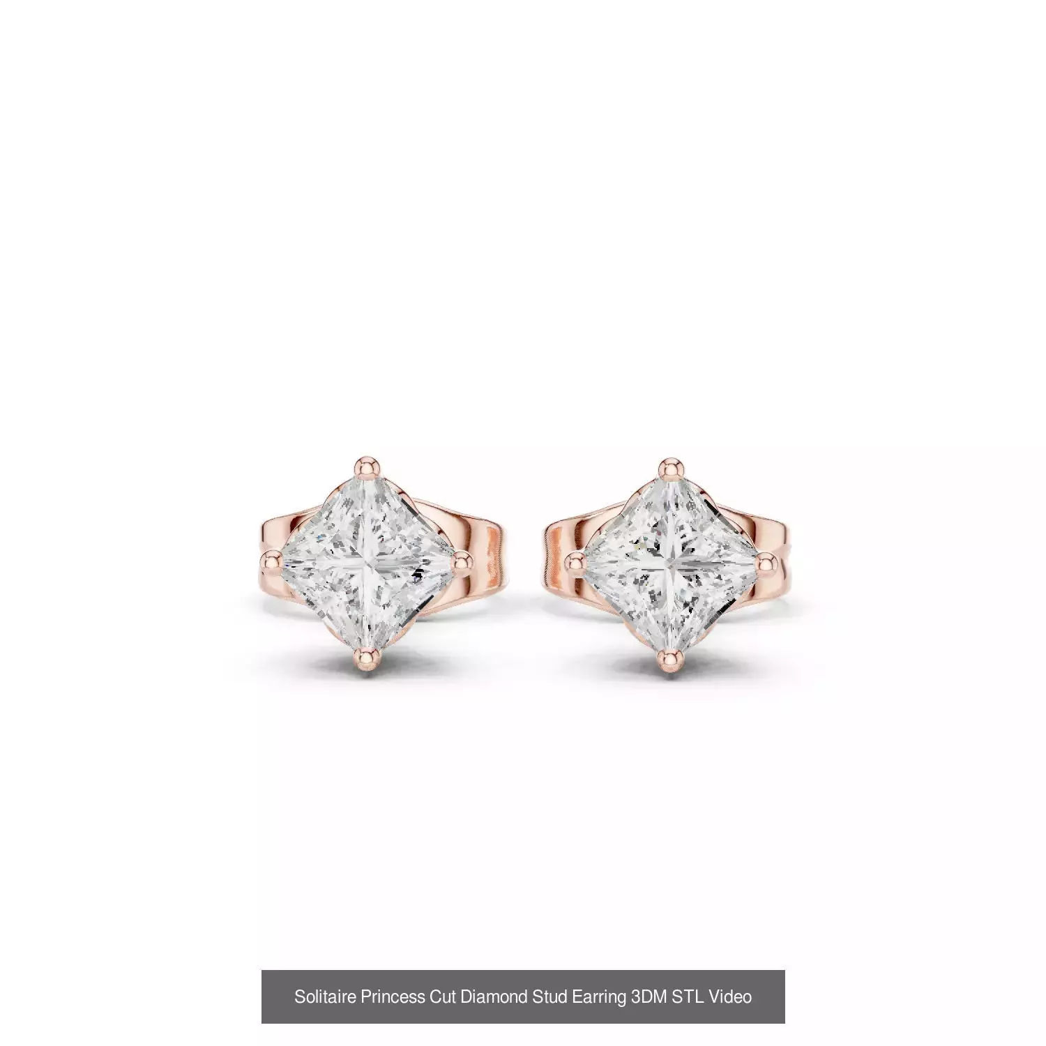 59 Only Solitaire Diamond Stud Earring 3DM STL FBX OBJ Video 3D Model Collection_50