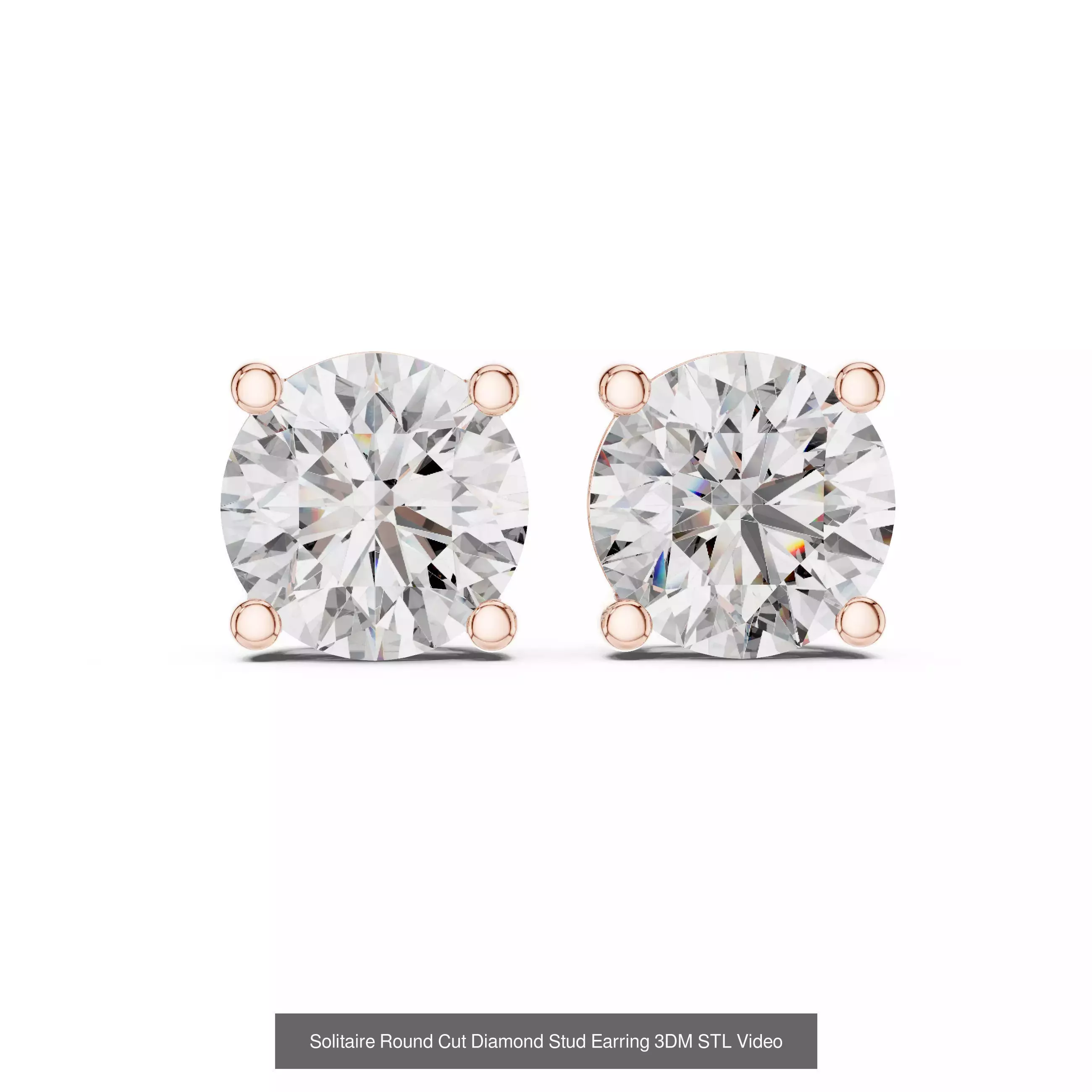 59 Only Solitaire Diamond Stud Earring 3DM STL FBX OBJ Video 3D Model Collection_32