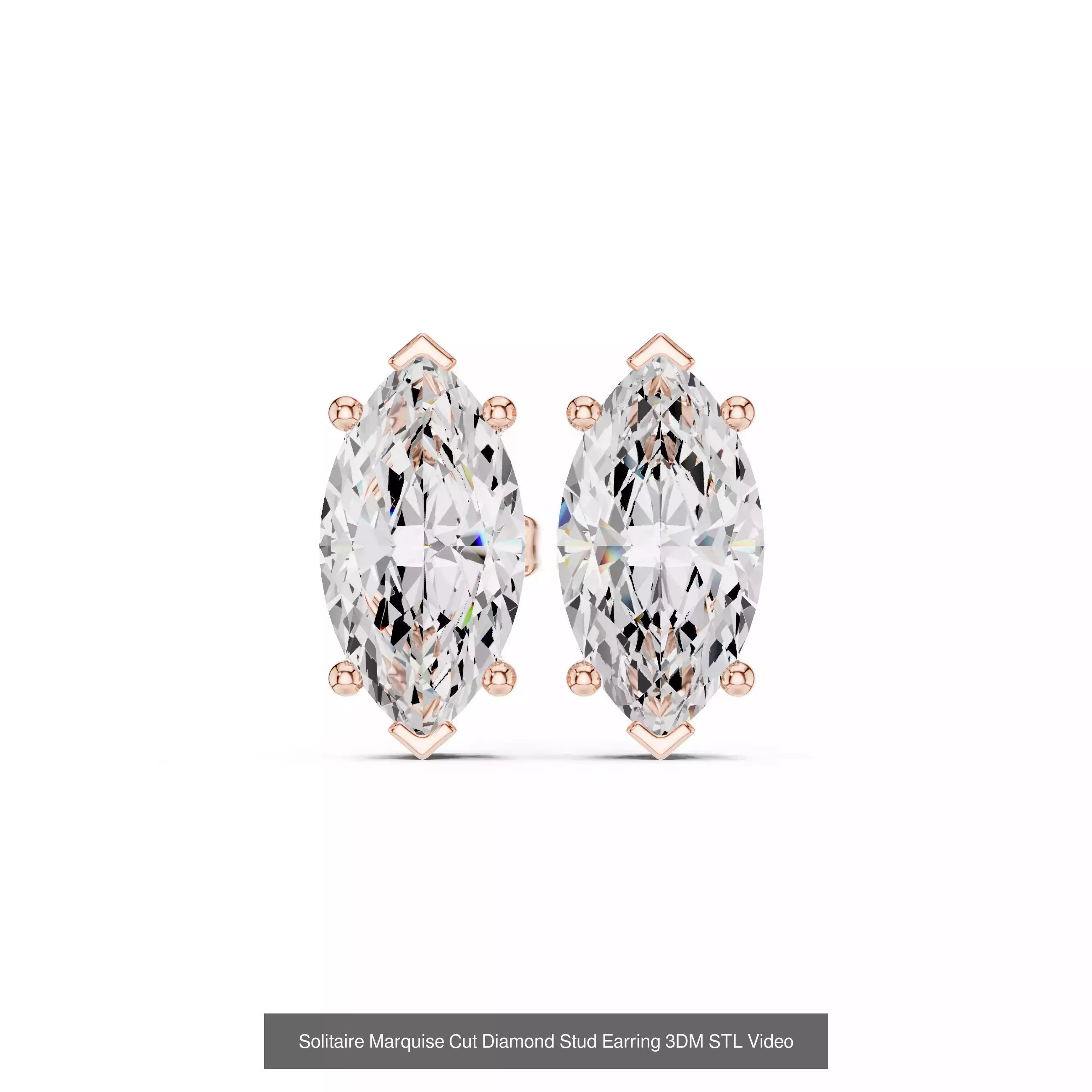 59 Only Solitaire Diamond Stud Earring 3DM STL FBX OBJ Video 3D Model Collection_27