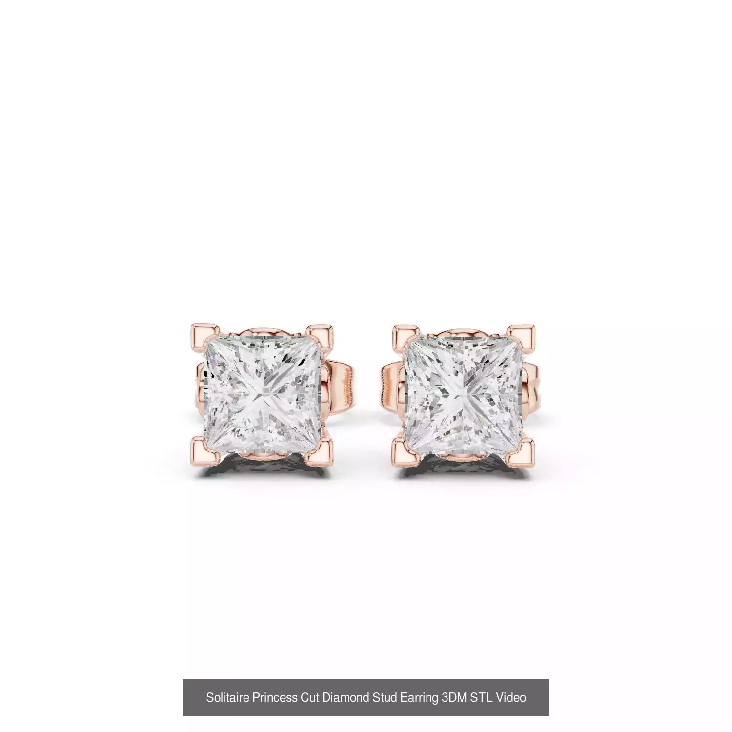 59 Only Solitaire Diamond Stud Earring 3DM STL FBX OBJ Video 3D Model Collection_53
