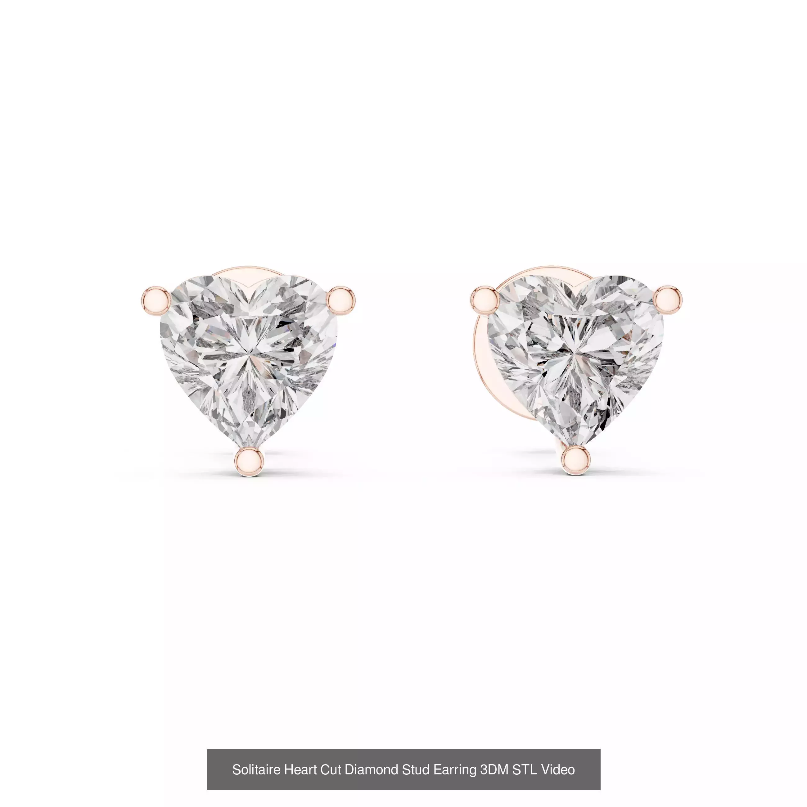 59 Only Solitaire Diamond Stud Earring 3DM STL FBX OBJ Video 3D Model Collection_36