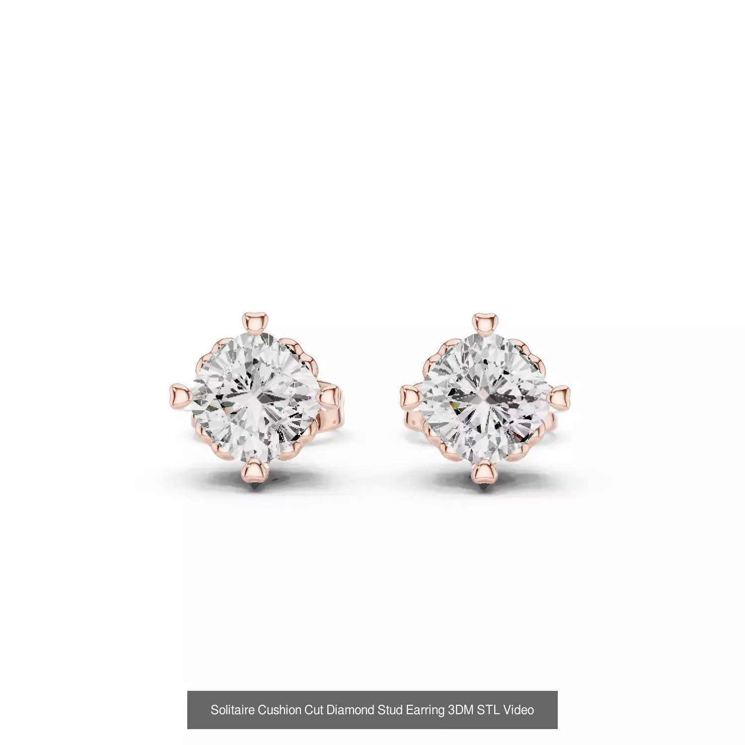 59 Only Solitaire Diamond Stud Earring 3DM STL FBX OBJ Video 3D Model Collection_56