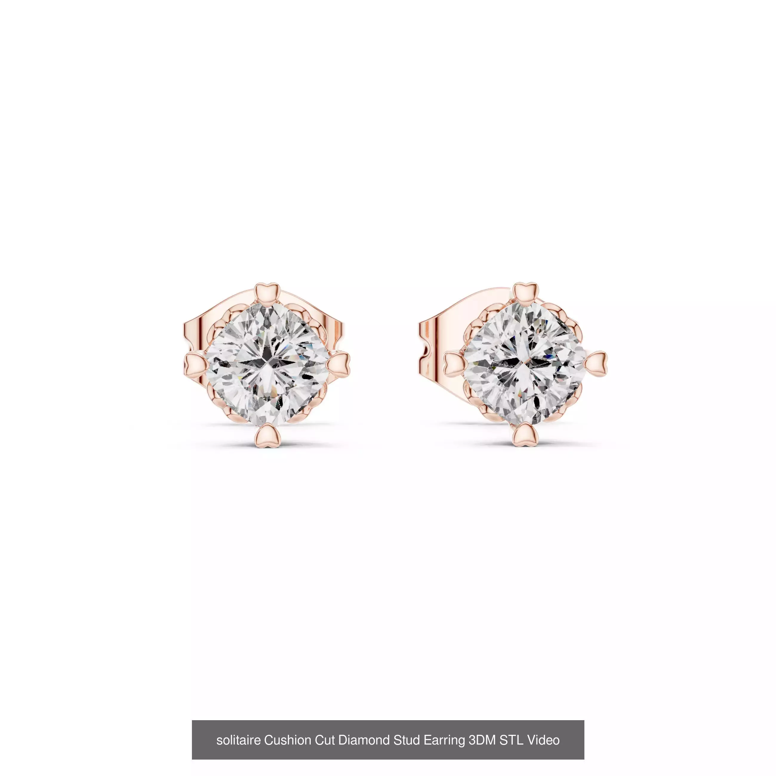 59 Only Solitaire Diamond Stud Earring 3DM STL FBX OBJ Video 3D Model Collection_12