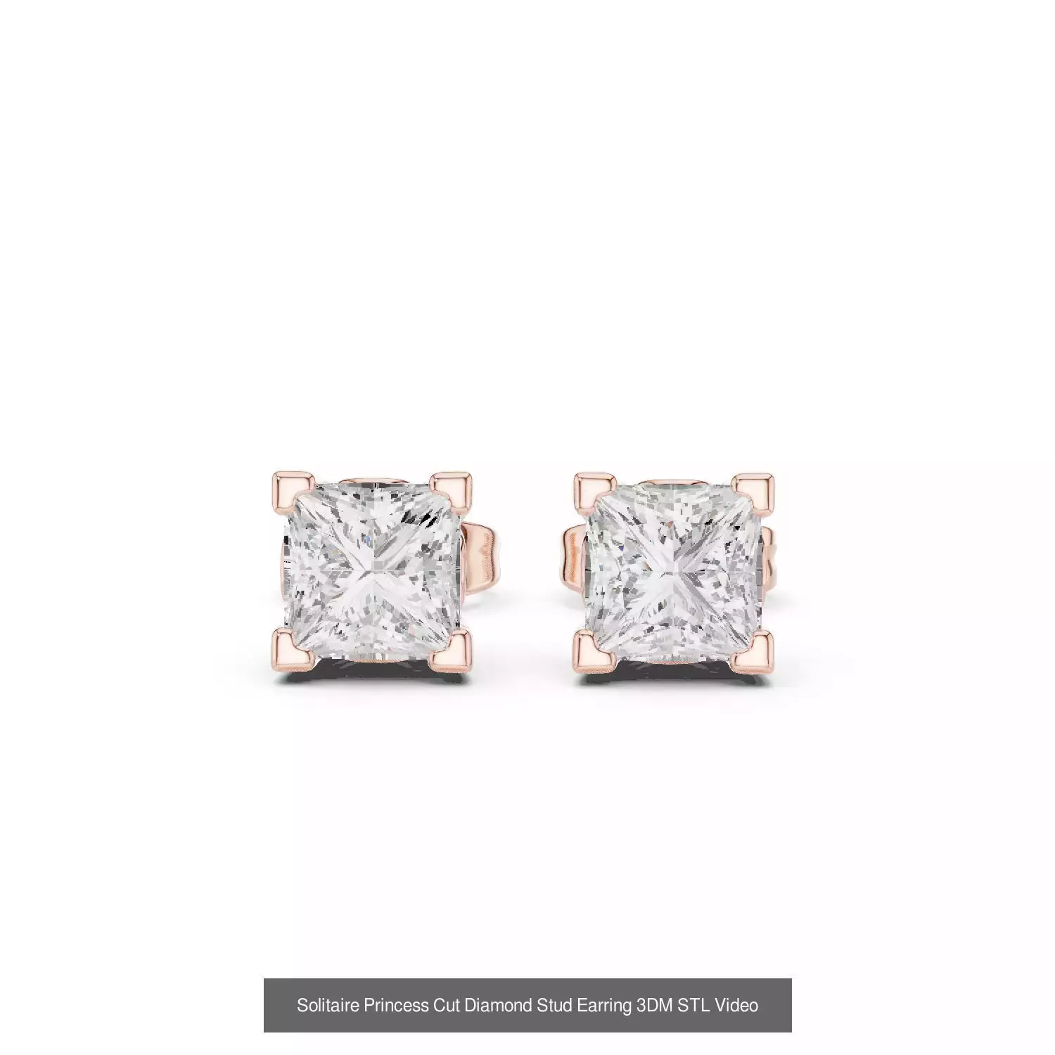 59 Only Solitaire Diamond Stud Earring 3DM STL FBX OBJ Video 3D Model Collection_54