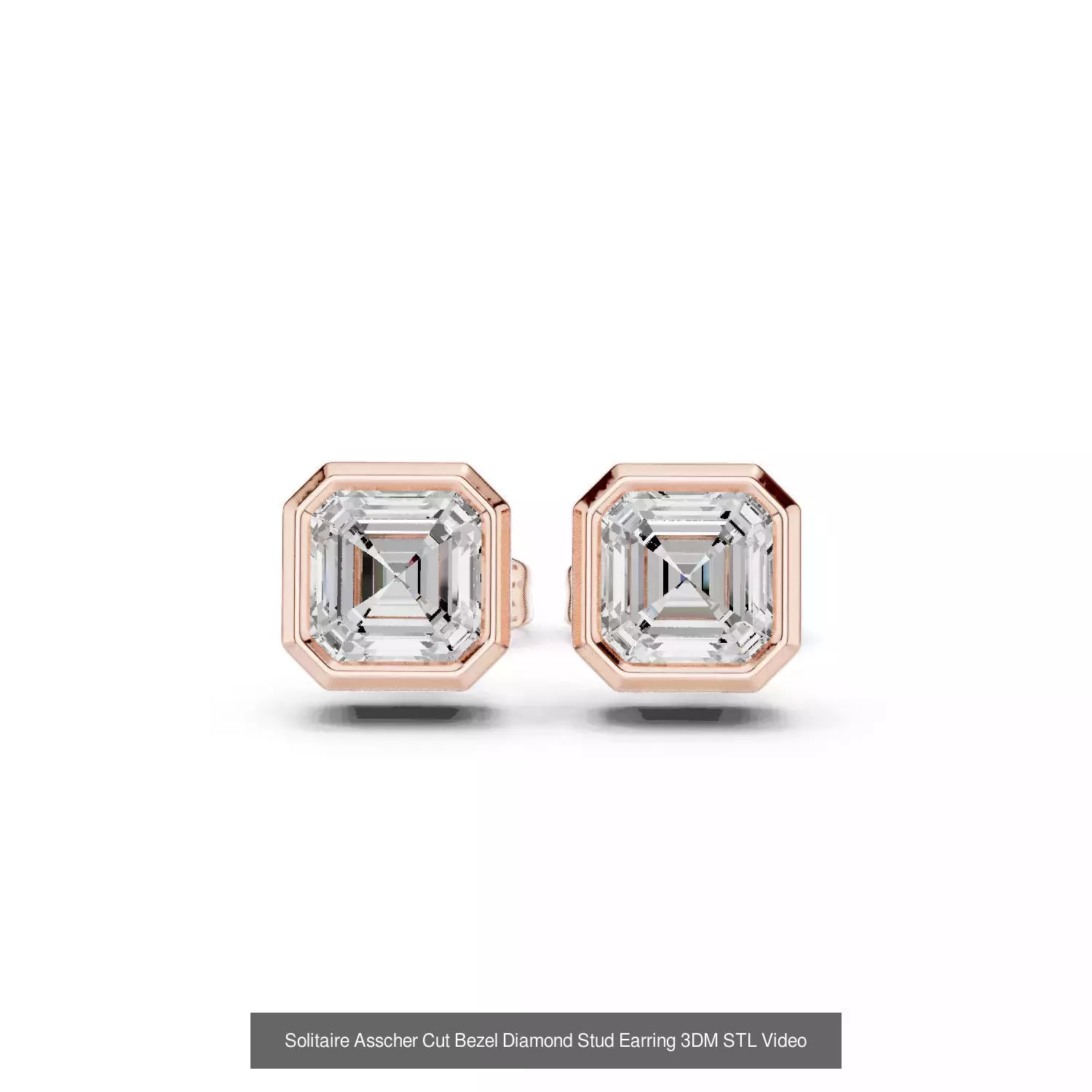 59 Only Solitaire Diamond Stud Earring 3DM STL FBX OBJ Video 3D Model Collection_58