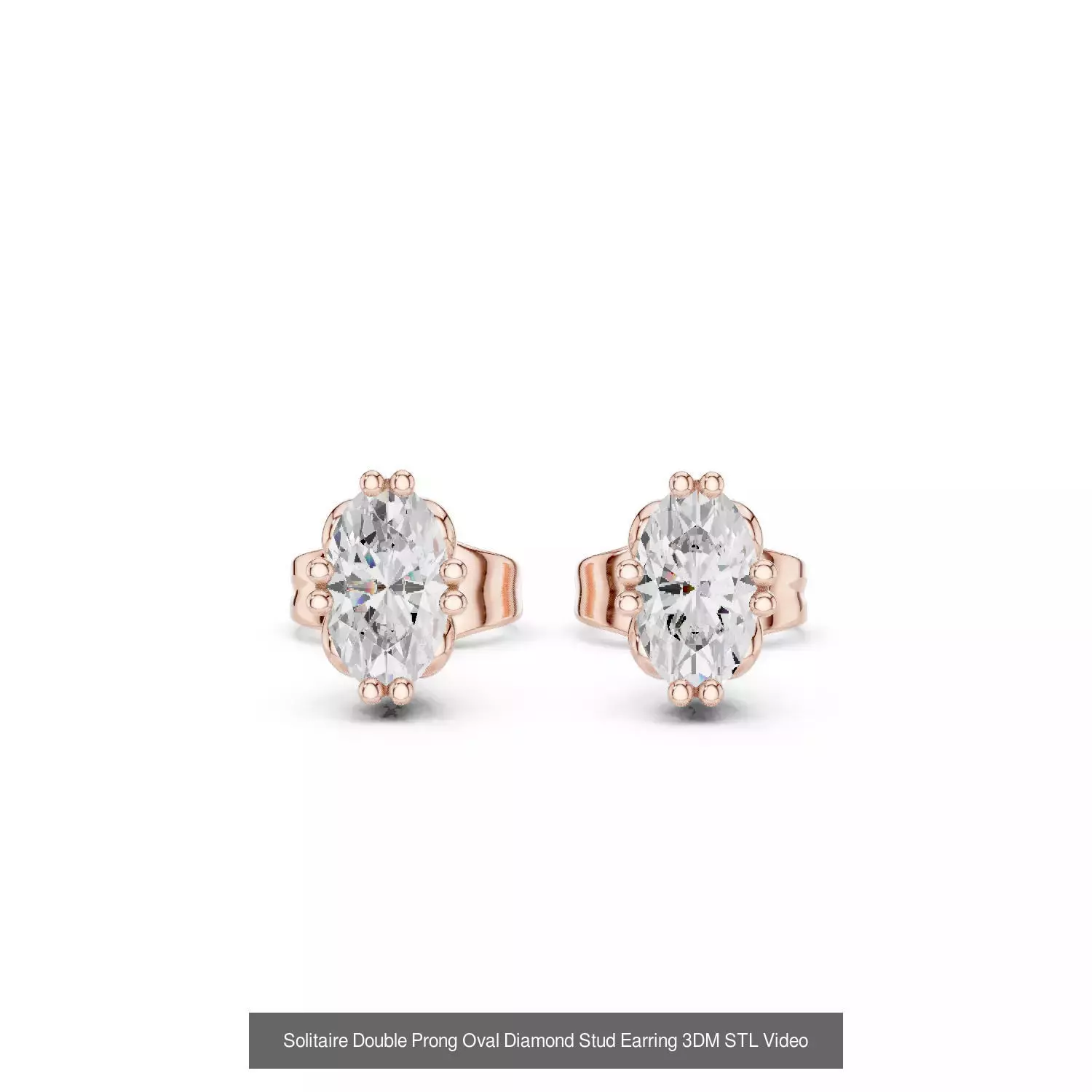 59 Only Solitaire Diamond Stud Earring 3DM STL FBX OBJ Video 3D Model Collection_52