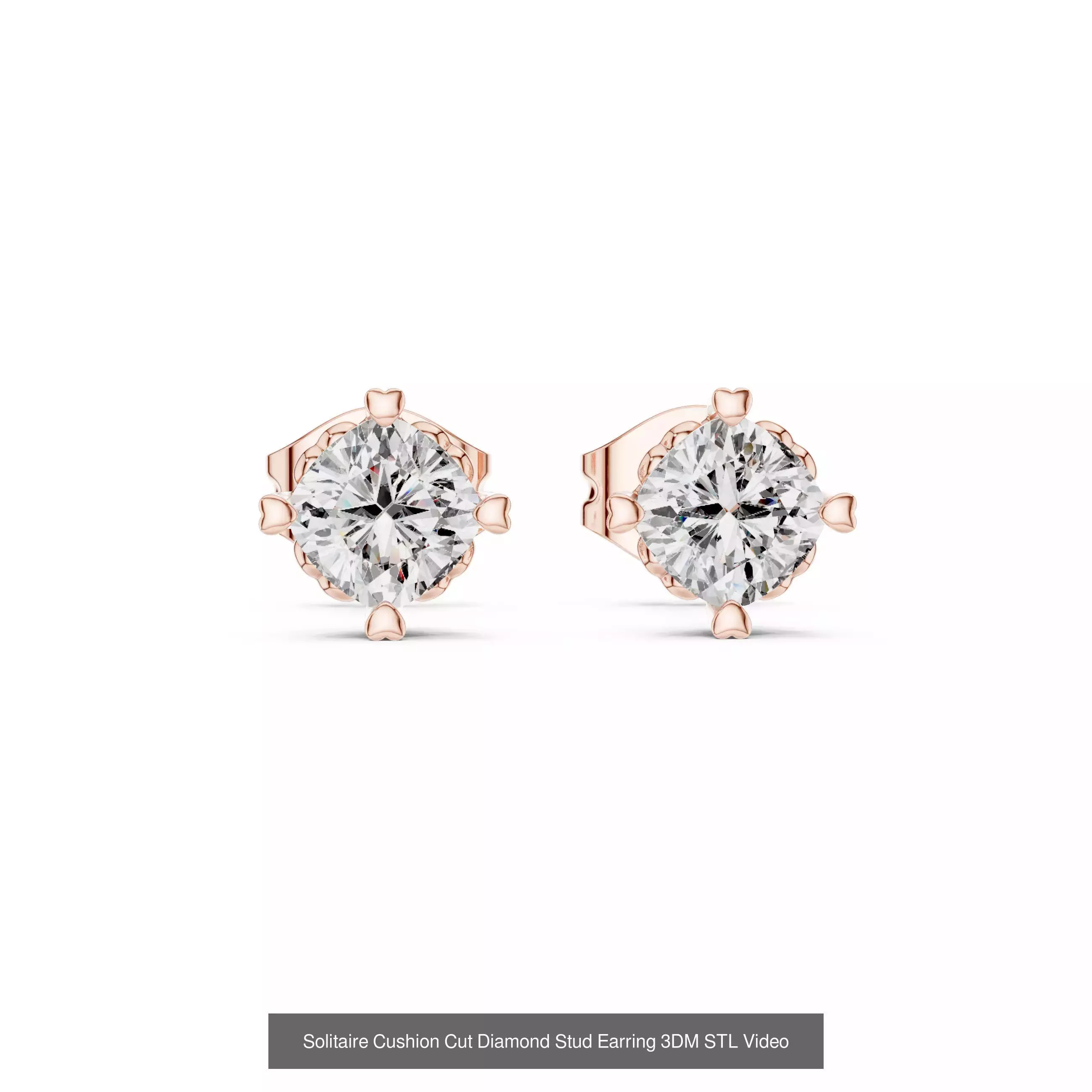 59 Only Solitaire Diamond Stud Earring 3DM STL FBX OBJ Video 3D Model Collection_11