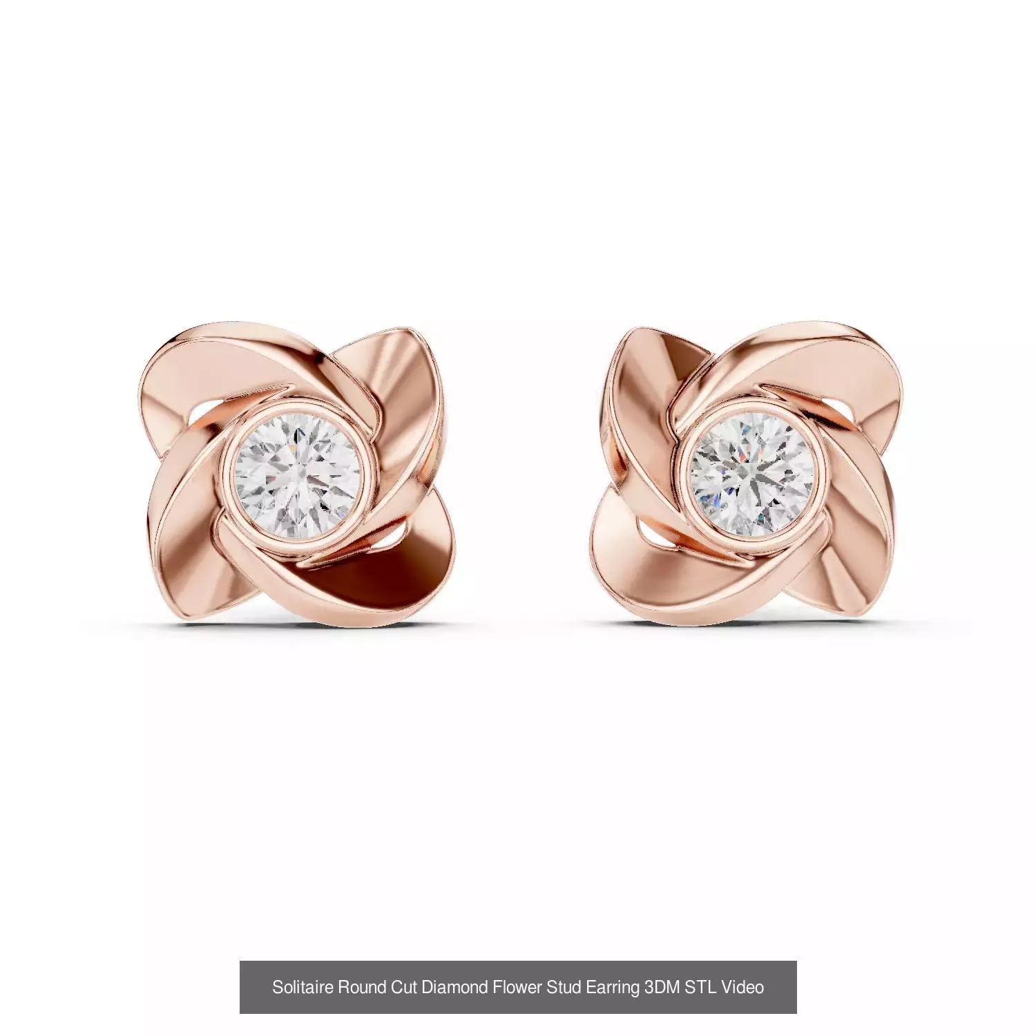 59 Only Solitaire Diamond Stud Earring 3DM STL FBX OBJ Video 3D Model Collection_43