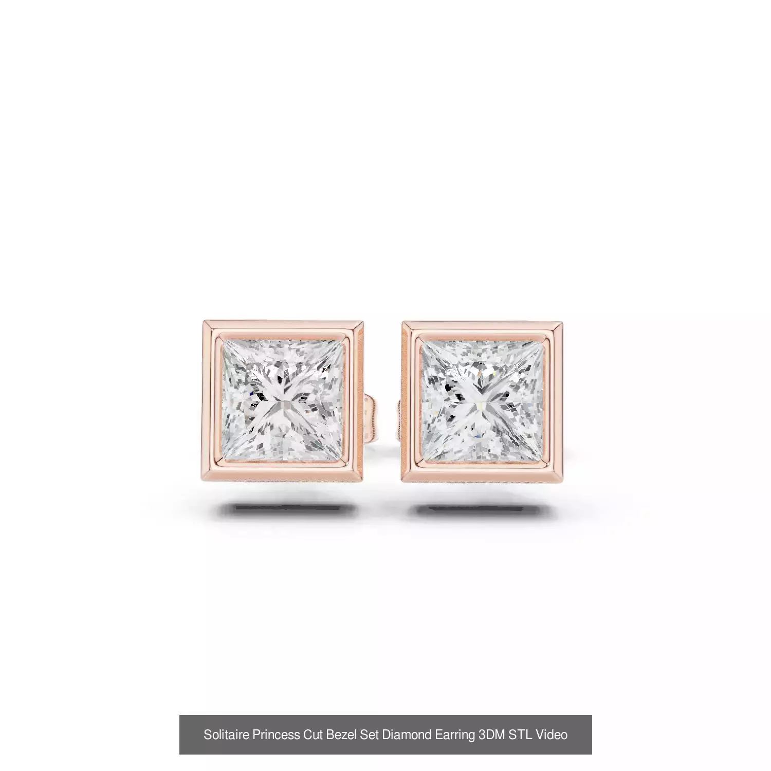 59 Only Solitaire Diamond Stud Earring 3DM STL FBX OBJ Video 3D Model Collection_63