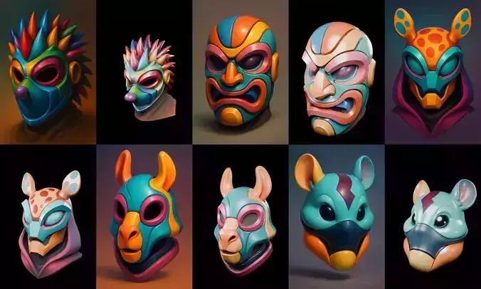 Mask Animals bundle 1 pack 100 glb