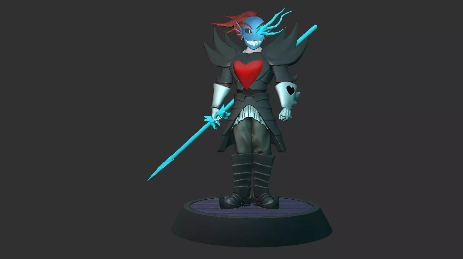 undyne the undying from undertale Statue 3D print model 3D print model_0